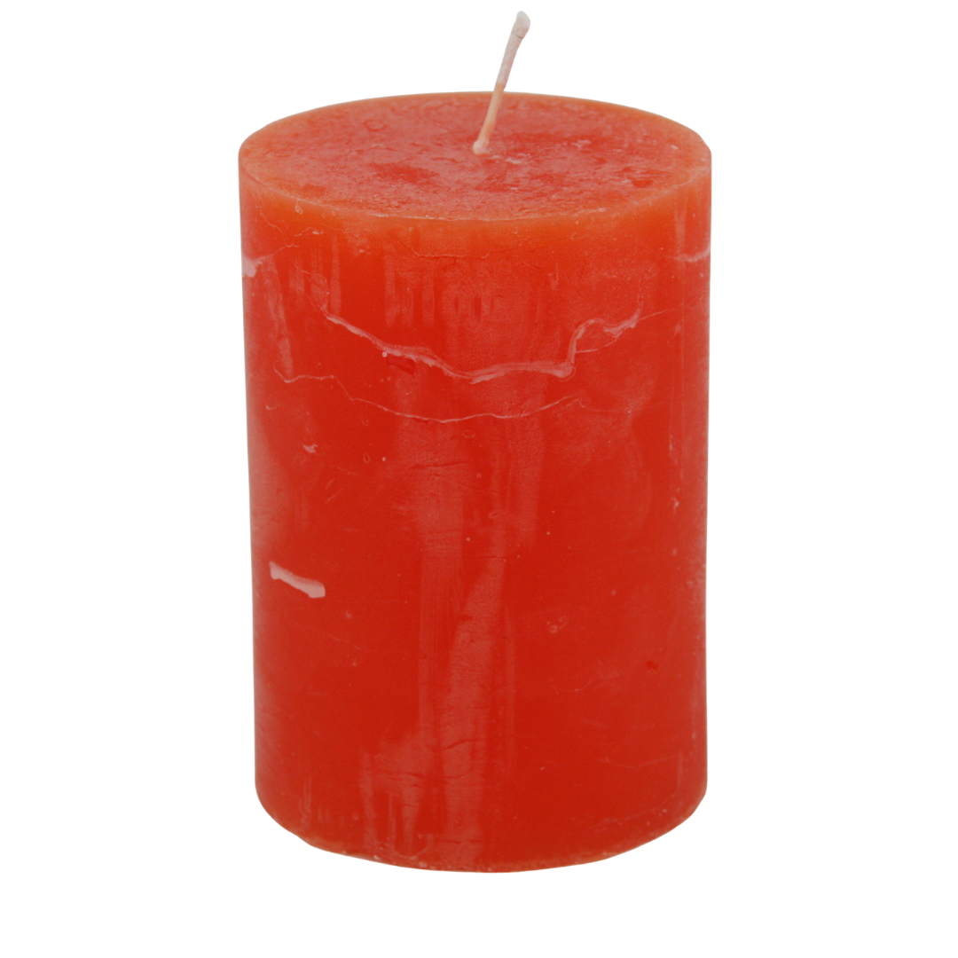 Rustico candle set, 7 x 10 cm * 45-hour burn time * orange * handmade * dyed throughout * leak-proof * soot-free * odorless * by Steinhart Candles, Bad Tölz