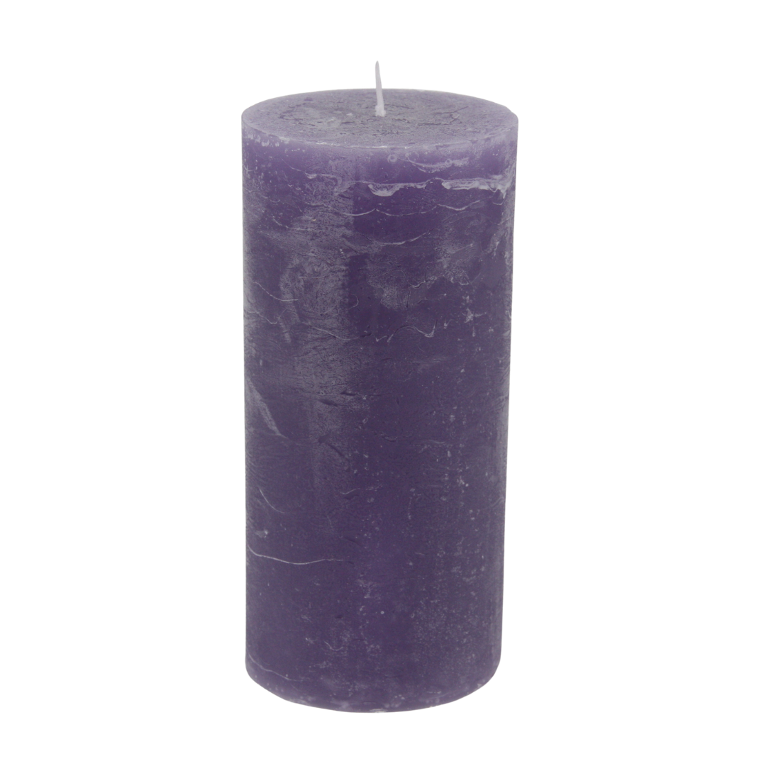 Rustico candle set, 7 x 15 cm * 65-hour burn time * Lilac * Handmade * Dyed throughout * Leak-proof * Soot-free * Odorless * by Steinhart Candles, Bad Tölz