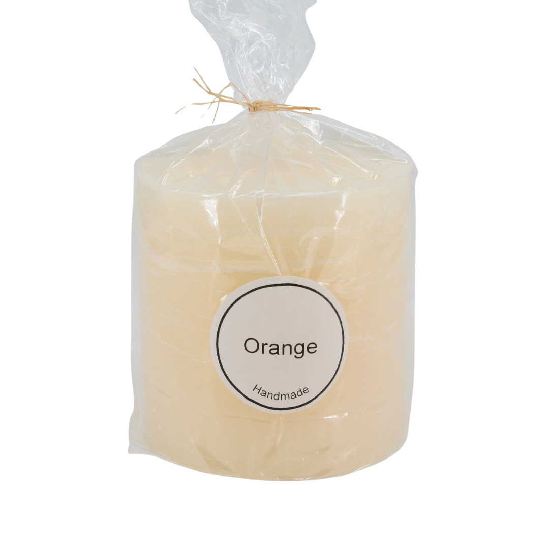 Rustico scented candle 12 x 12 cm * 3 wicks * 80-hour burn time * Orange scent * Ivory scent * Handmade * Dyed throughout * Soot-free * Leak-proof * by Steinhart Candles, Bad Tölz