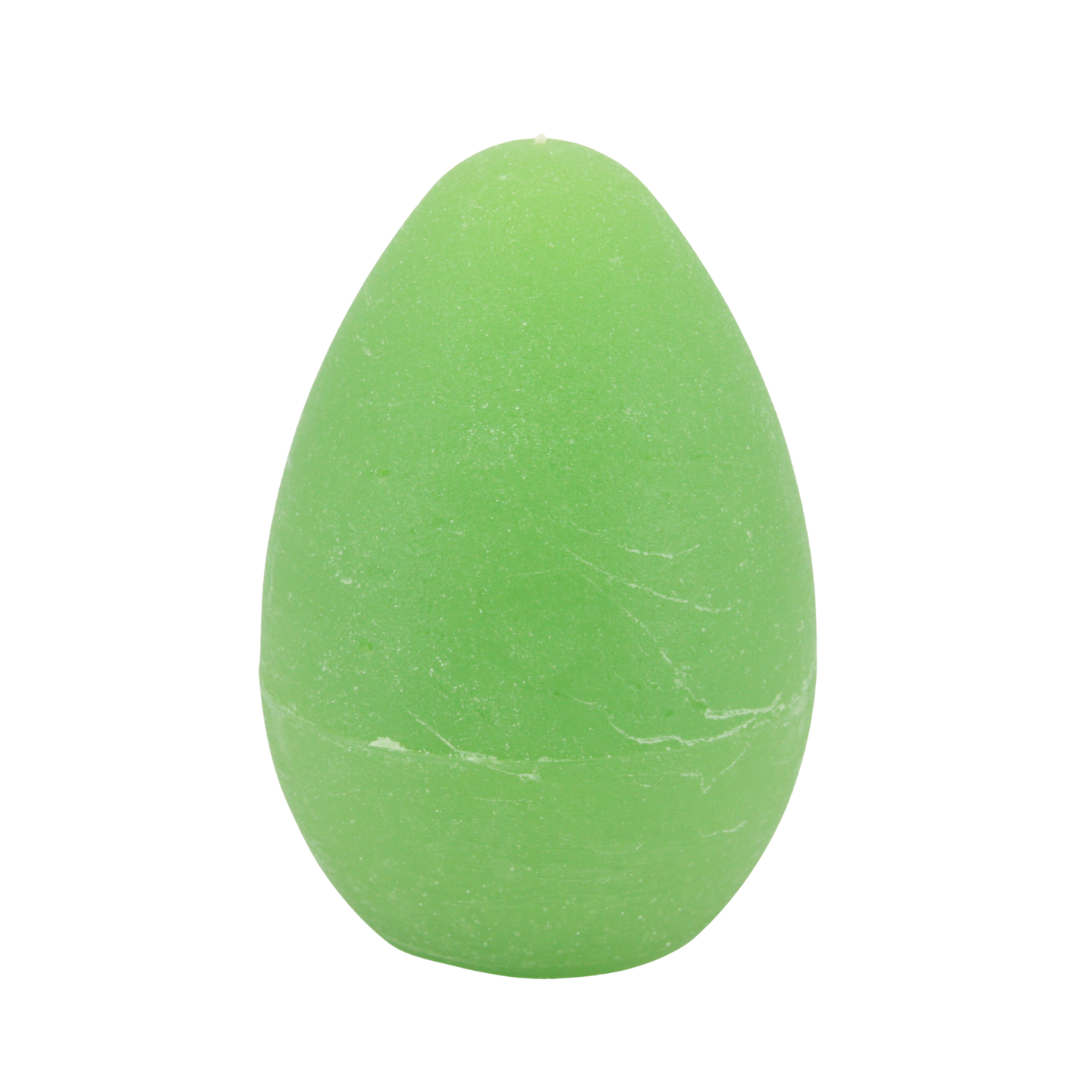 Egg-shaped candle Rustico 10 x 16 cm * Easter candle * 100-hour burn time * apple green * handmade * dyed throughout * soot-free * odorless * by Steinhart Candles, Bad Tölz