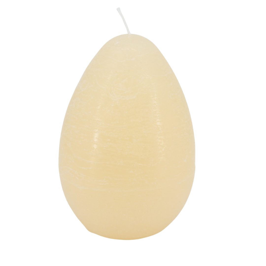 Egg-shaped candle Rustico 10 x 16 cm * Easter candle * 100-hour burning time * Ivory * Handmade * Dyed throughout * Soot-free * Odorless * by Steinhart Candles, Bad Tölz