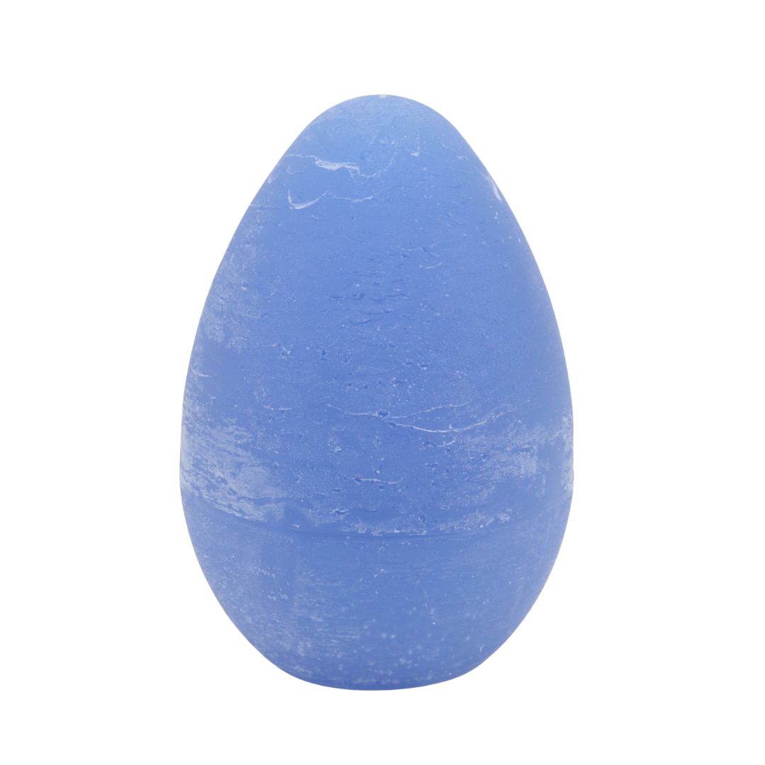 Egg-shaped candle Rustico 10 x 16 cm * Easter candle * 100-hour burn time * sky blue * handmade * dyed throughout * soot-free * odorless * by Steinhart Candles, Bad Tölz