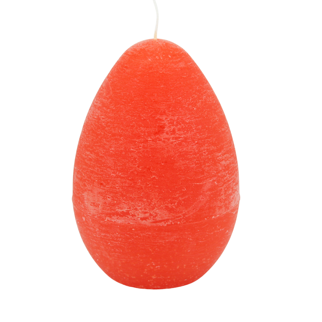 Egg-shaped candle Rustico 10 x 16 cm * Easter candle * 100-hour burn time * orange * handmade * dyed throughout * soot-free * odorless * by Steinhart Candles, Bad Tölz