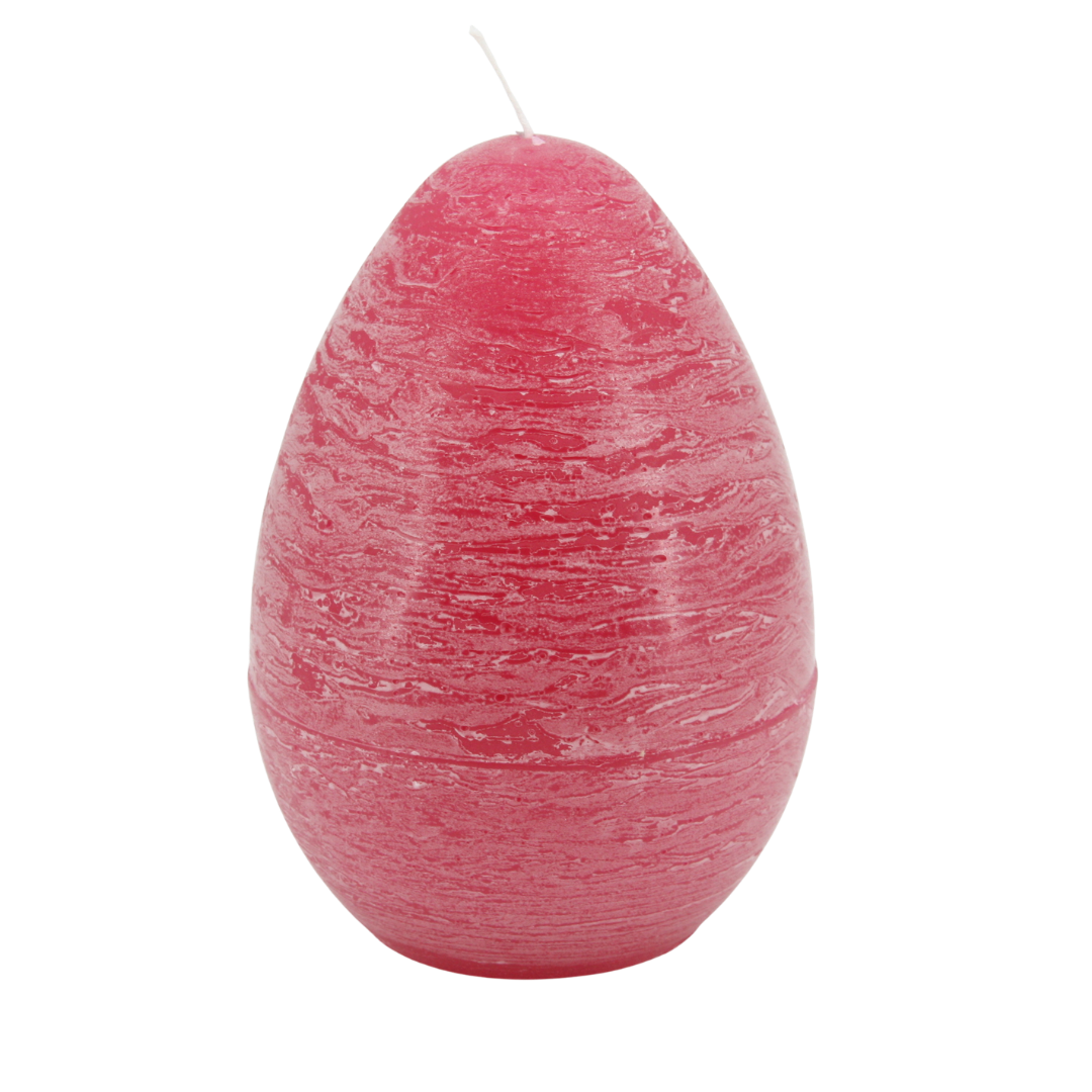 Egg-shaped candle Rustico 10 x 16 cm * Easter candle * 100-hour burn time * pink * handmade * dyed throughout * soot-free * odorless * by Steinhart Candles, Bad Tölz