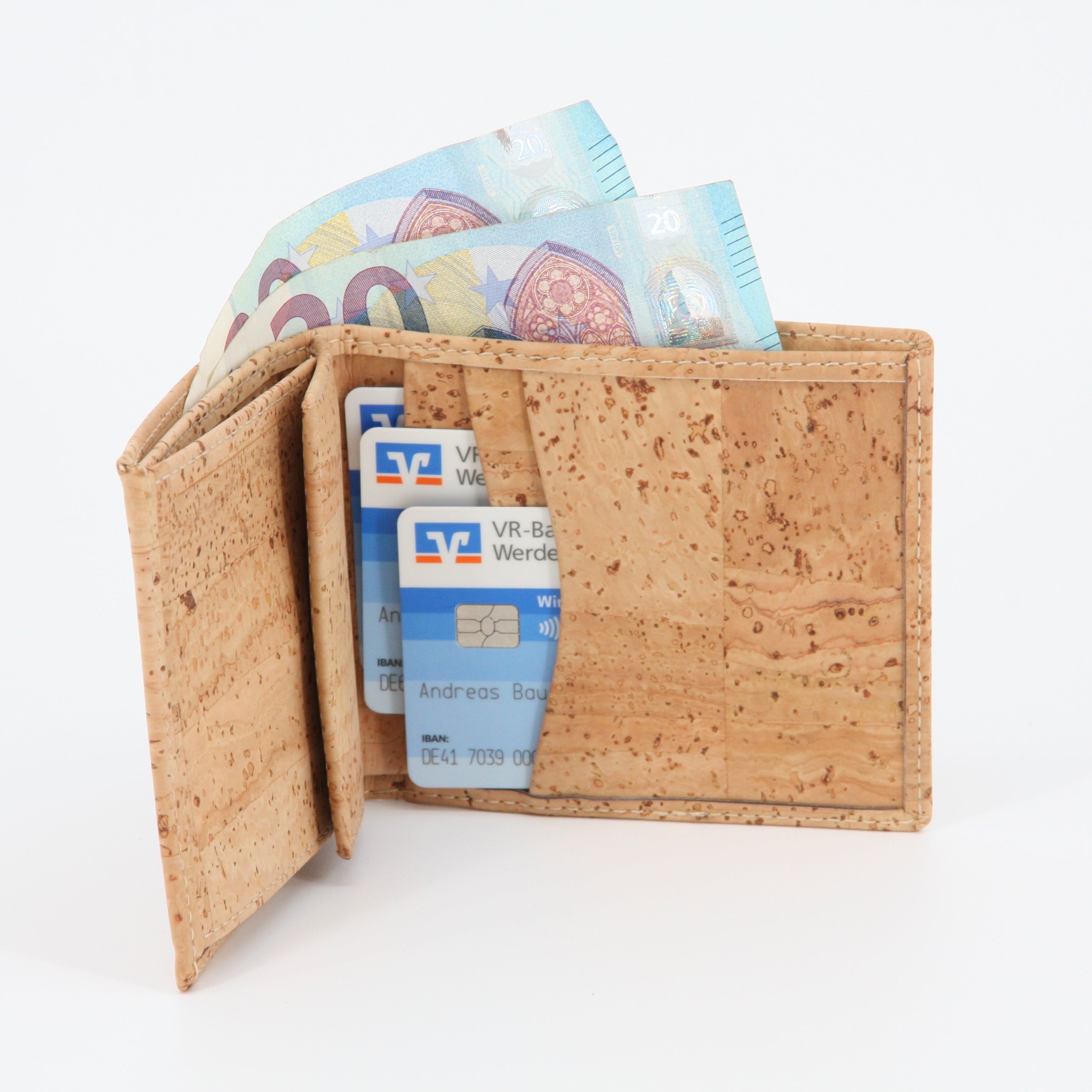 Kork Mini Geldbörse * Ideal für Hosentasche * 2 Farben * Vegan * Unisex * Männer und Frauen Portemonnaie * handmade in Portugal * Marke Artipel