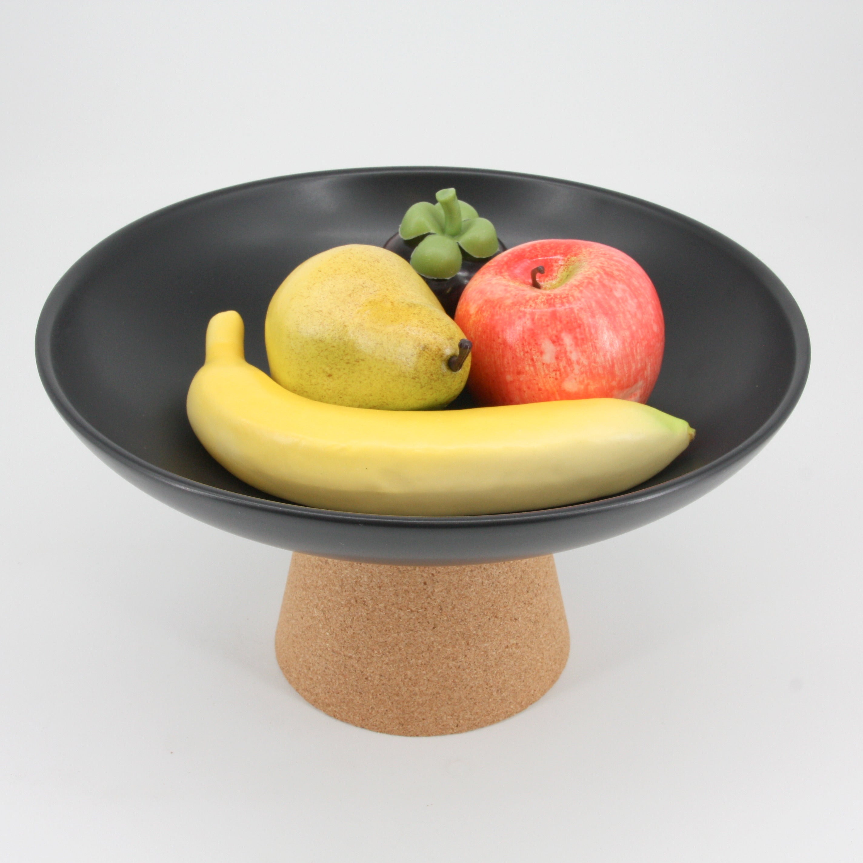verKORKst Premium Obstschale * schwarz * Keramik und Kork * vielfach prämiert * Designer Dekoschale * made in Portugal