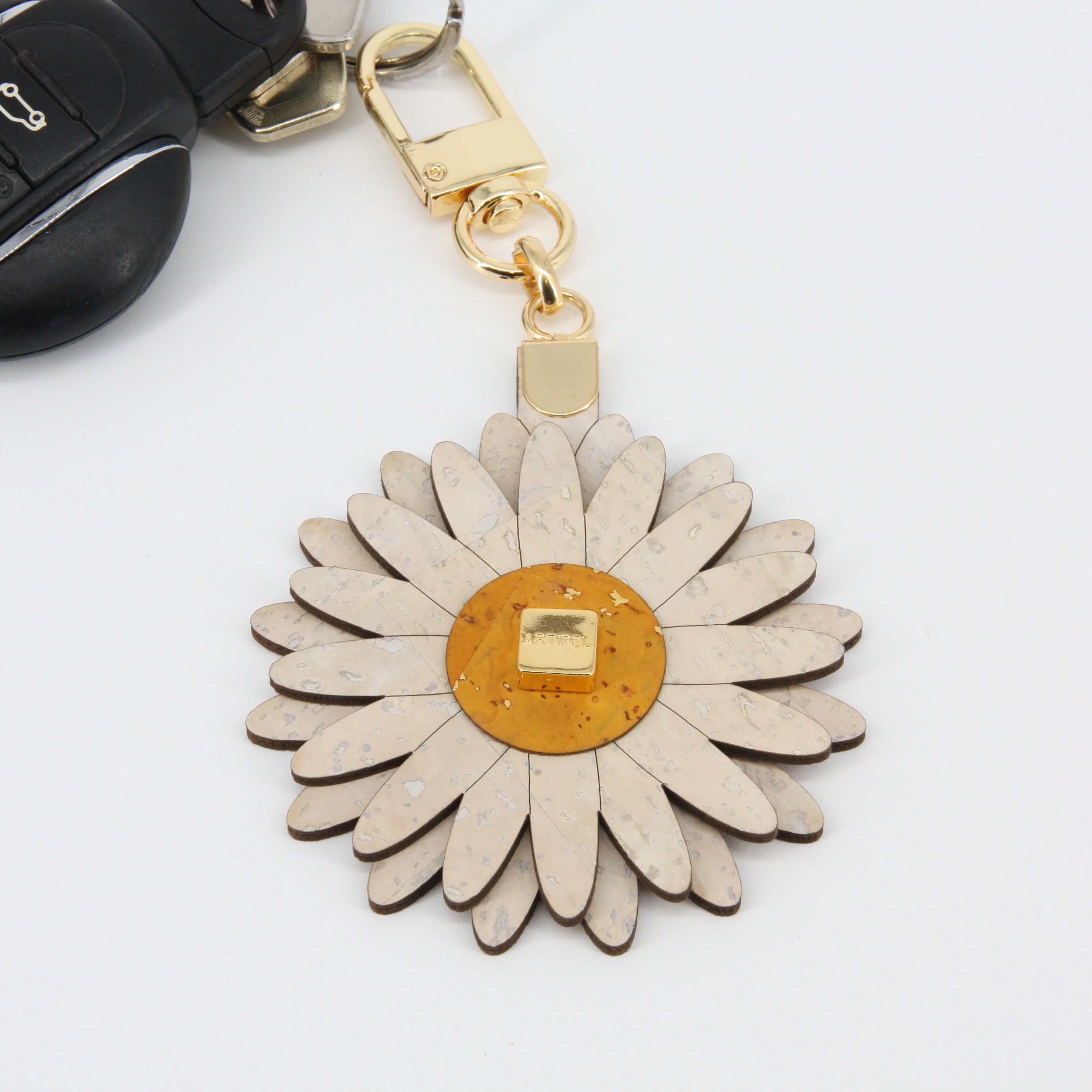 Kork Schlüsselanhänger * Anhänger für Taschen * Sonnenblume * Geschenk für Frauen * handmade in Portugal * Marke Artipel