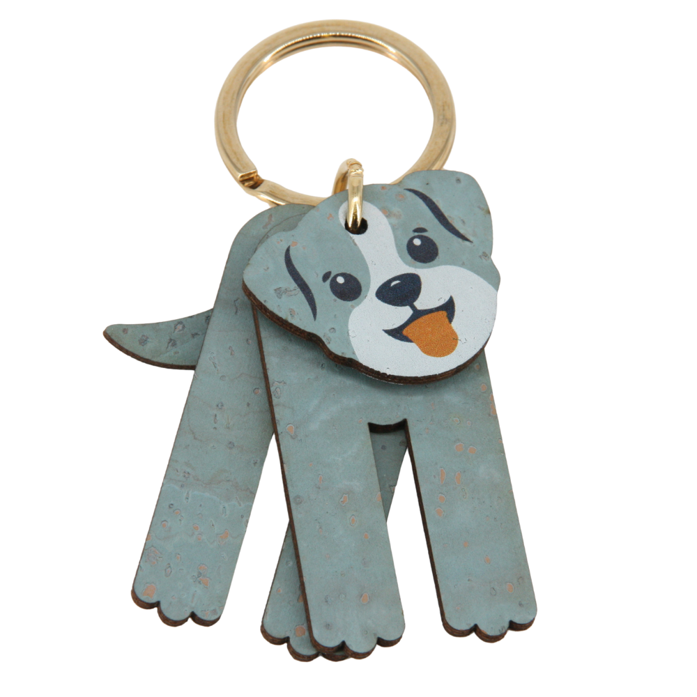 Kork Schlüsselanhänger * Anhänger für Taschen * Motiv Hund * verschiedene Farben * Geschenk für Frauen * handmade in Portugal * Marke Artipel