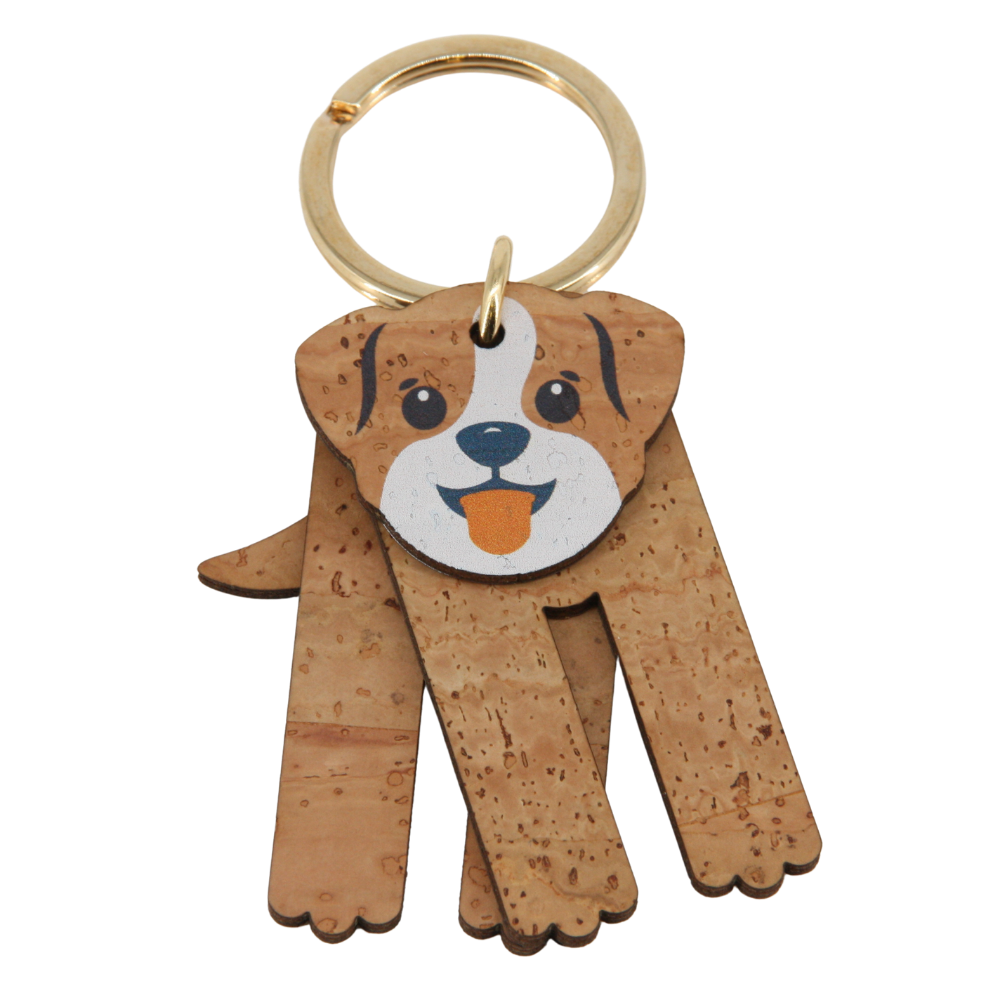 Kork Schlüsselanhänger * Anhänger für Taschen * Motiv Hund * verschiedene Farben * Geschenk für Frauen * handmade in Portugal * Marke Artipel