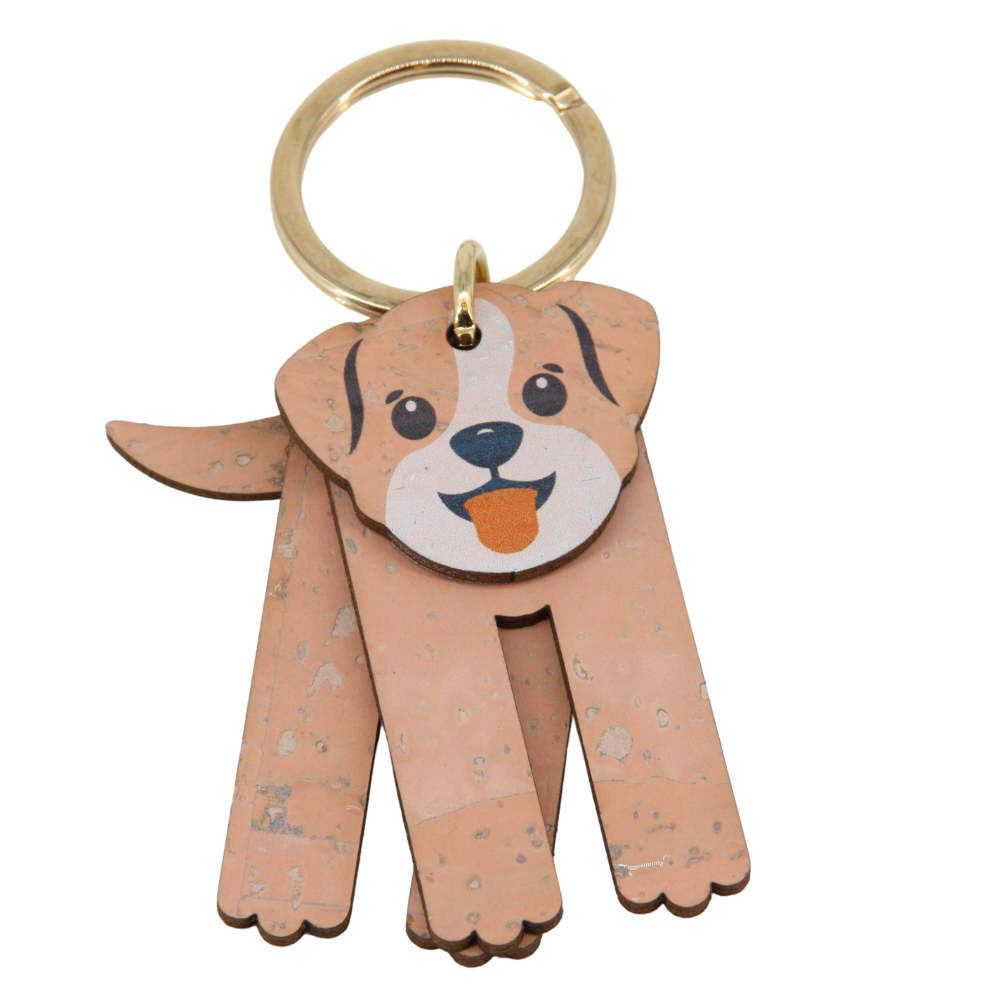Kork Schlüsselanhänger * Anhänger für Taschen * Motiv Hund * verschiedene Farben * Geschenk für Frauen * handmade in Portugal * Marke Artipel