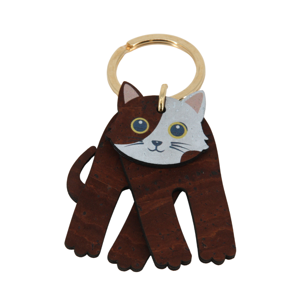 Kork Schlüsselanhänger * Anhänger für Taschen * Motiv Katze * verschiedene Farben * Geschenk für Frauen * handmade in Portugal * Marke Artipel