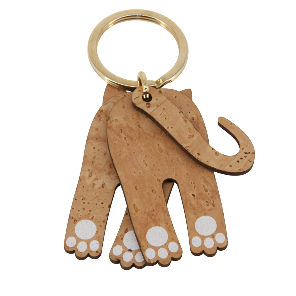 Kork Schlüsselanhänger * Anhänger für Taschen * Motiv Katze * verschiedene Farben * Geschenk für Frauen * handmade in Portugal * Marke Artipel