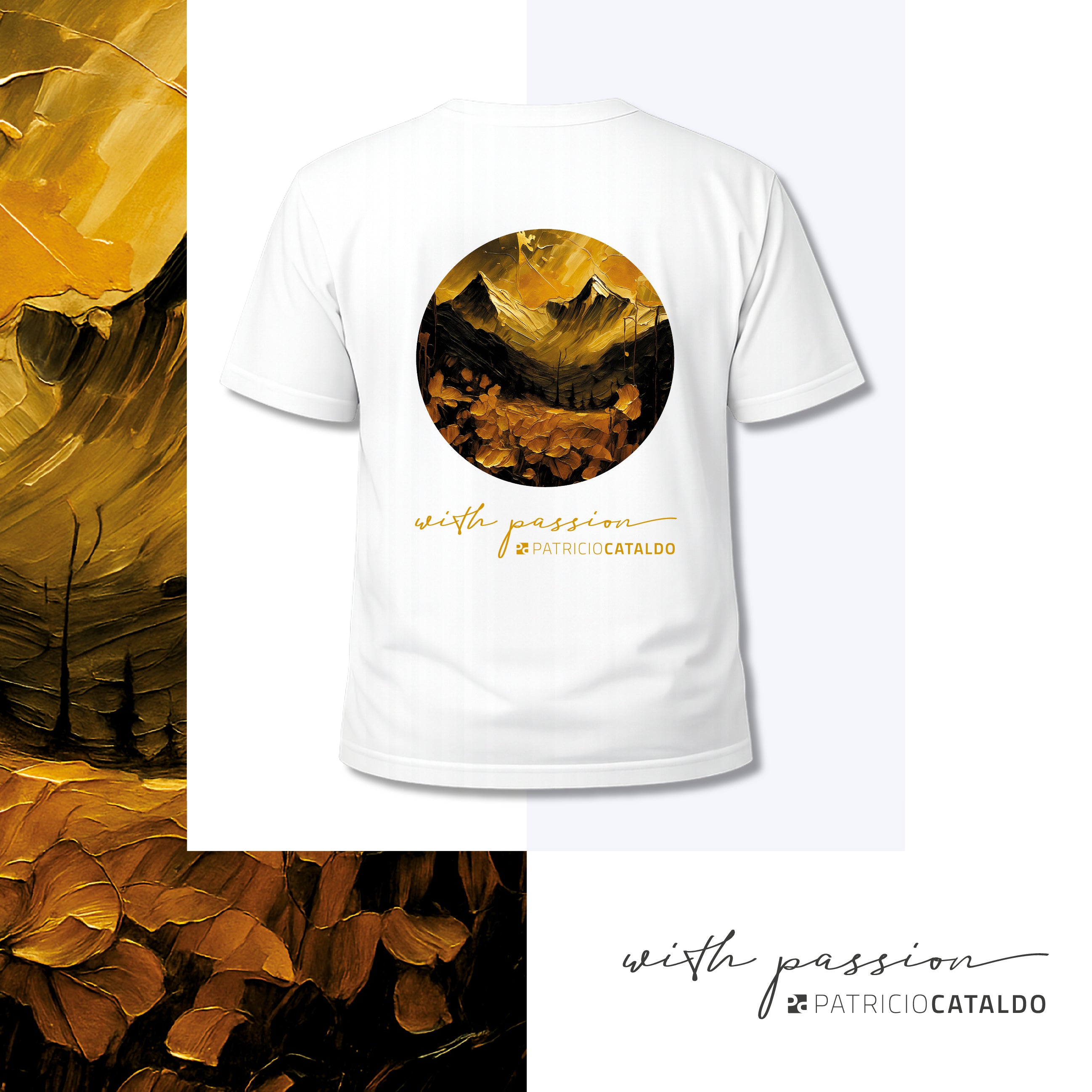 Unisex T-Shirt * Print Hirsch "Hubert" * weiß * T-Shirt zur Lederhose * Patricio Cataldo * 100% Baumwolle