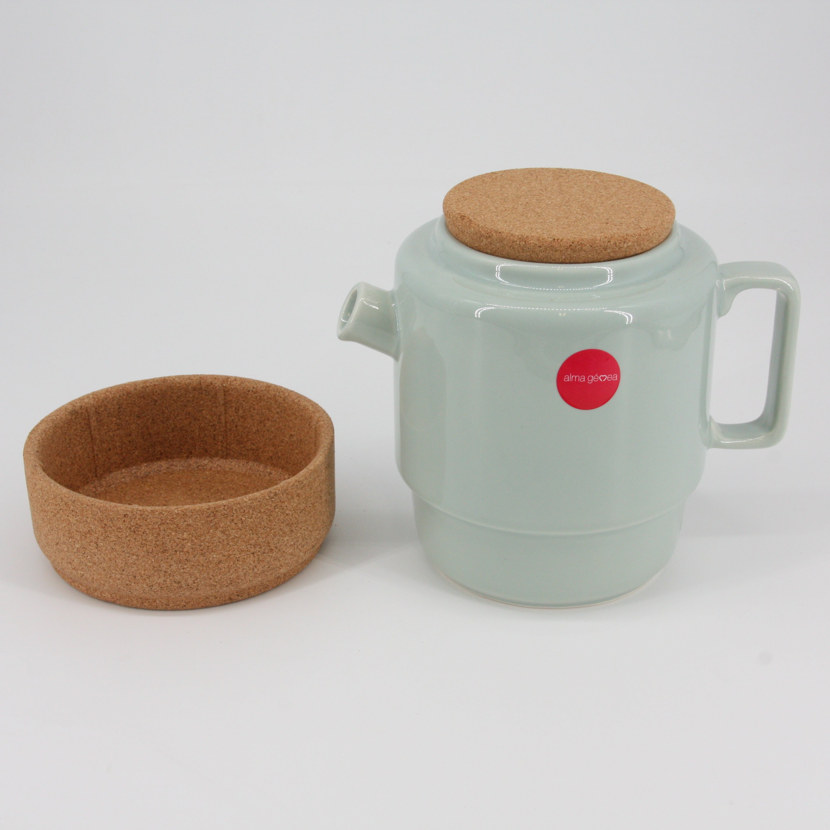 verKORKst Premium Tea and Coffee Pot * 850 ml * light green * ceramic and cork * award-winning * designer tea carafe * made in Portugal