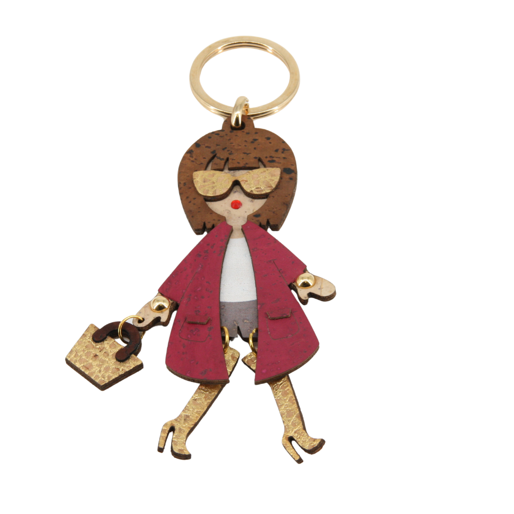 Kork Schlüsselanhänger * Anhänger für Taschen * peppige Figur * Taschenanhänger * Geschenk für Frauen * handmade in Portugal * Marke Artipel
