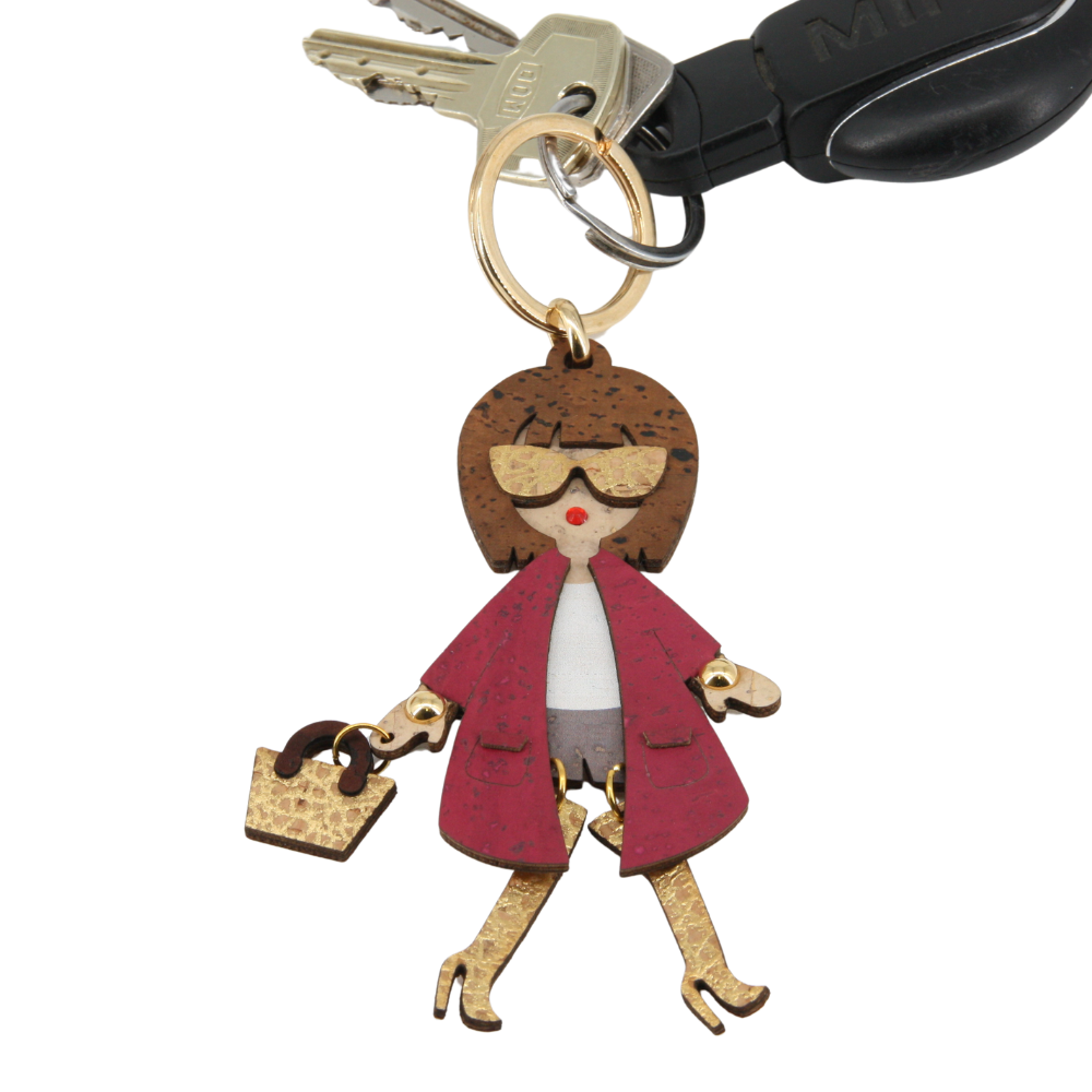Kork Schlüsselanhänger * Anhänger für Taschen * peppige Figur * Taschenanhänger * Geschenk für Frauen * handmade in Portugal * Marke Artipel