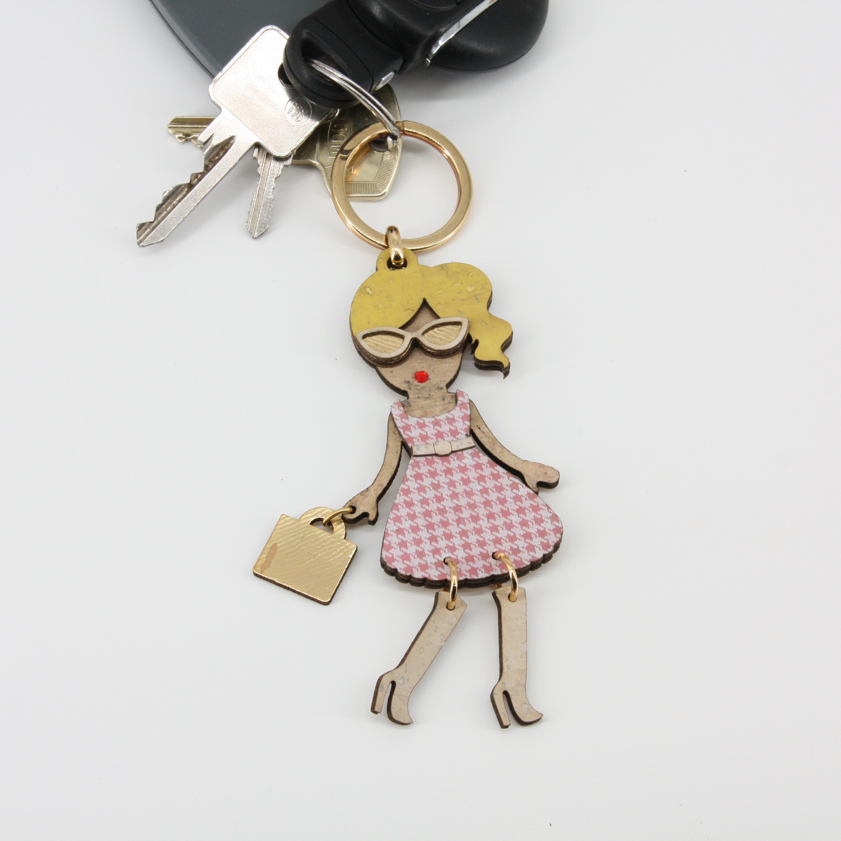 Kork Schlüsselanhänger * Anhänger für Taschen * peppige Figur * Taschenanhänger * Geschenk für Frauen * handmade in Portugal * Marke Artipel