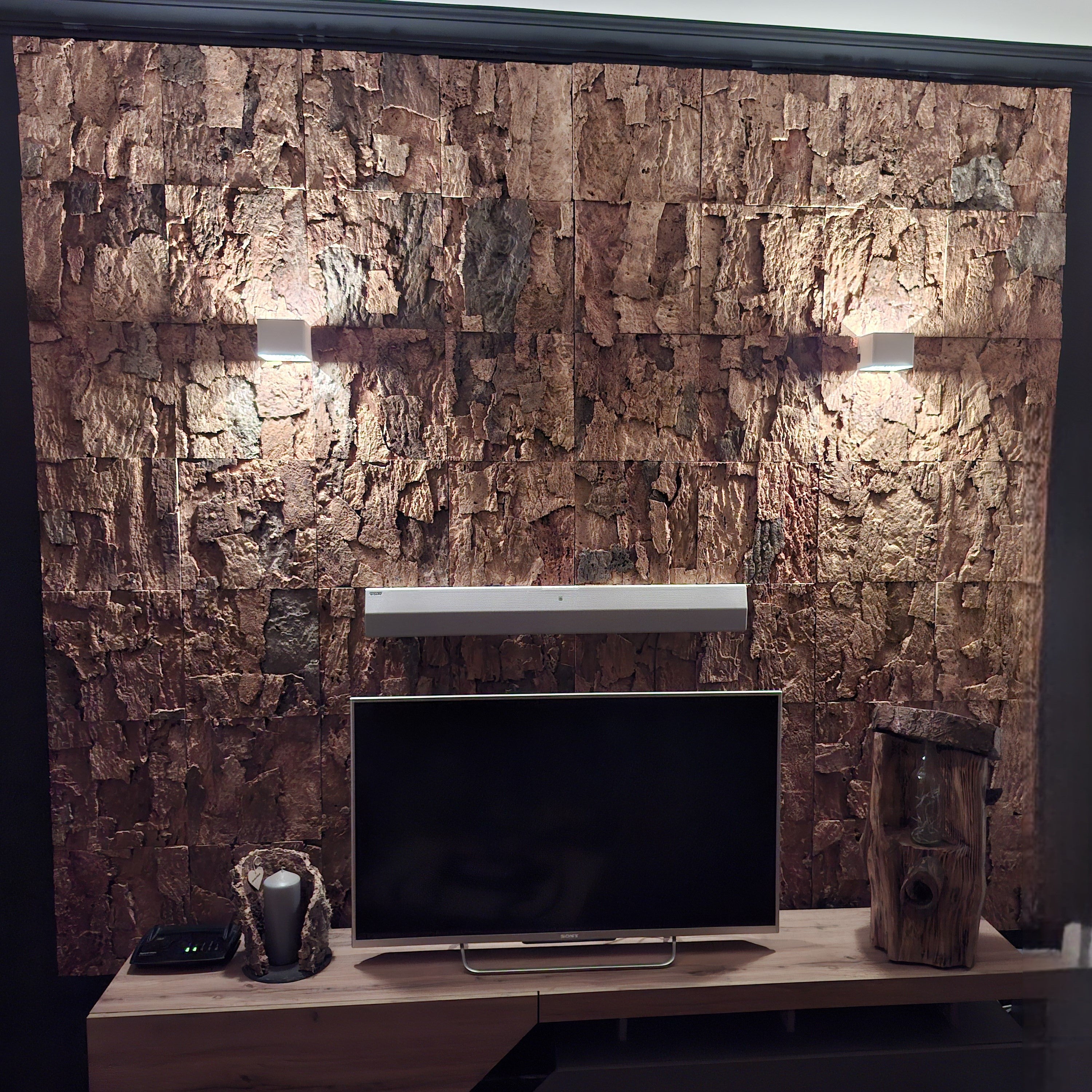 verKORKst Premium wall tiles made of cork bark * from EUR 186 per sqm * Wall cladding 3D look * Wall panels made of cork * Wall decoration * Cork tiles