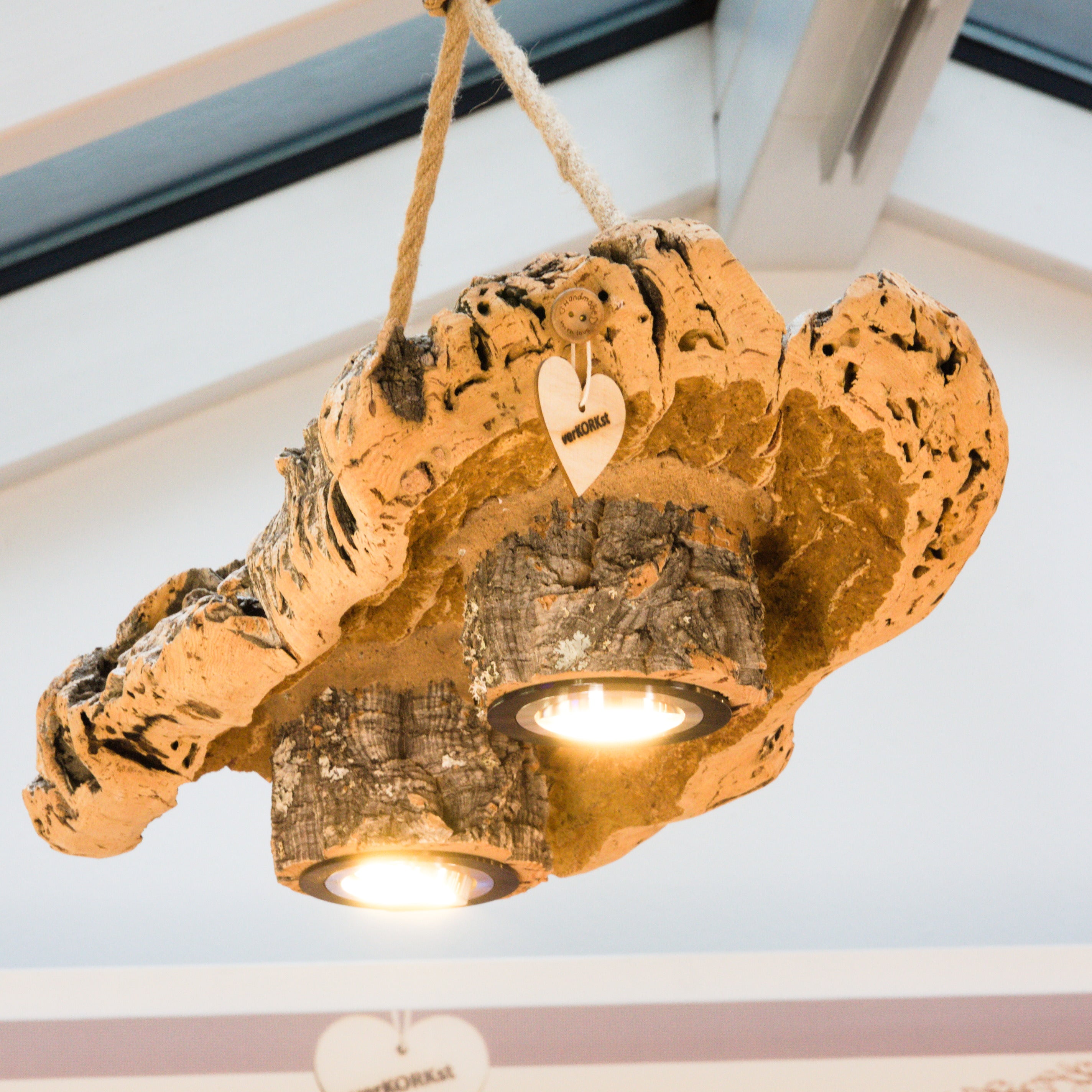 verKORKst Premium Hängelampe aus Korkrinde * verschiedene Modelle und Größen * Vintage Deckenleuchte * Exklusive Hängelampe