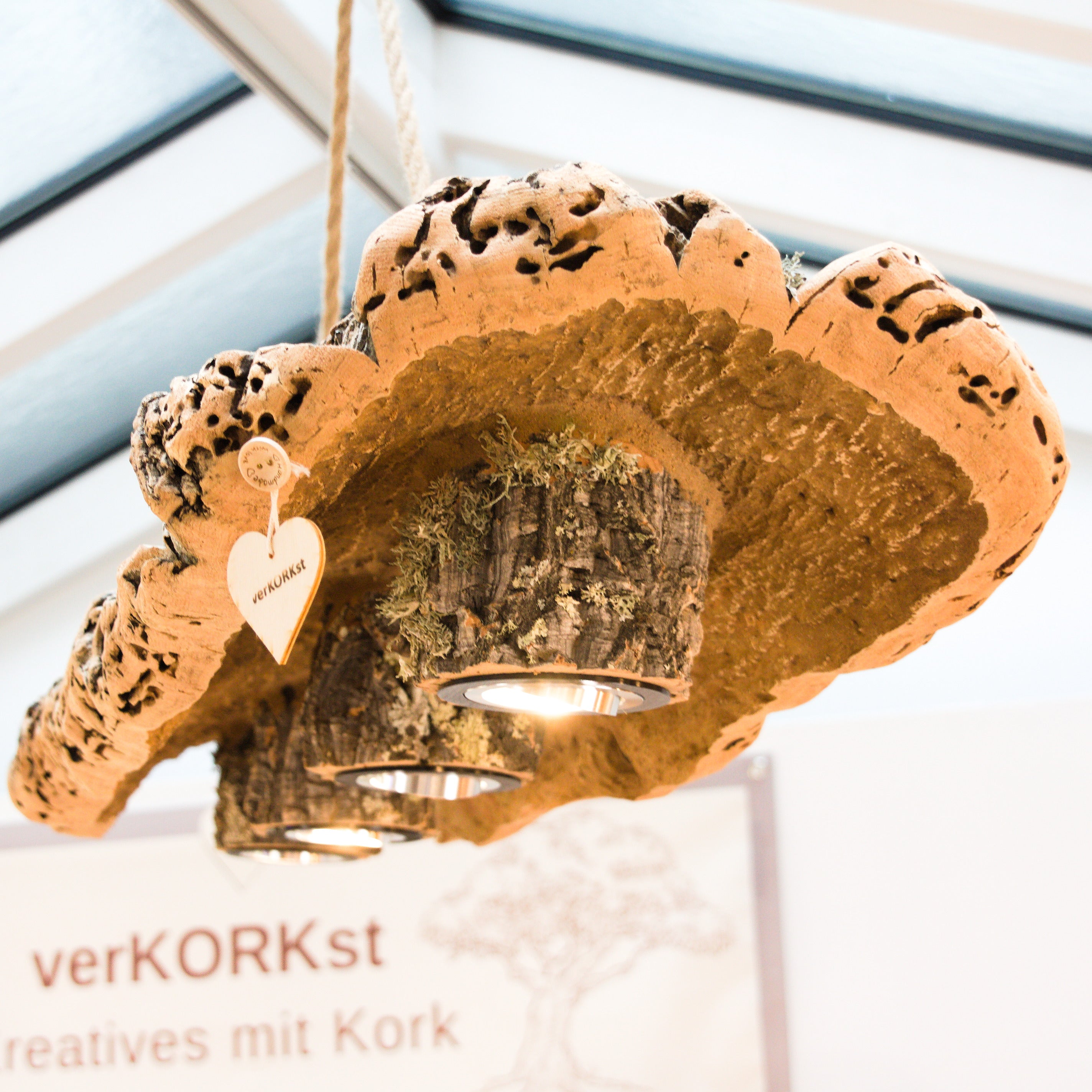 verKORKst Premium Hängelampe aus Korkrinde * verschiedene Modelle und Größen * Vintage Deckenleuchte * Exklusive Hängelampe