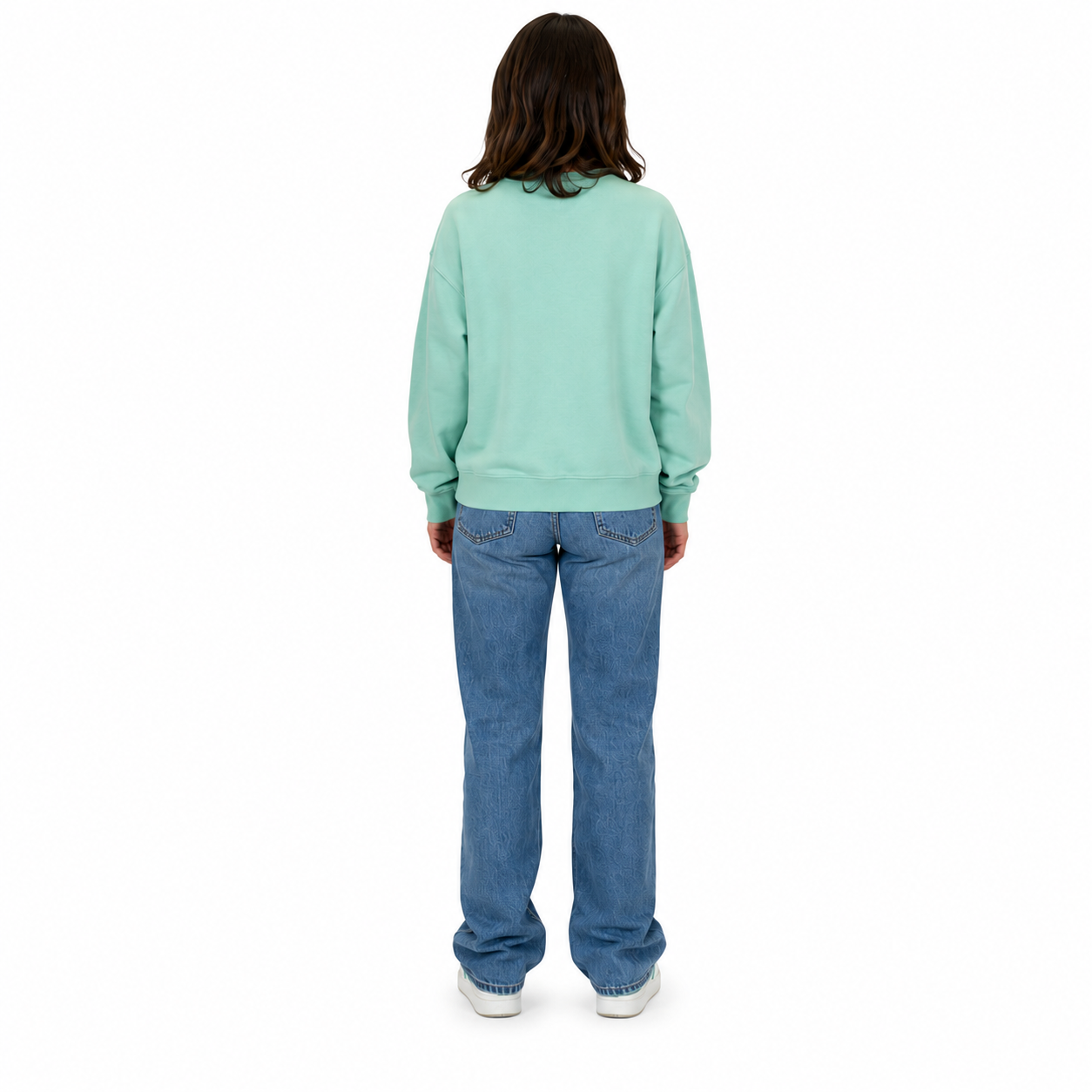 Frauen Sweatshirt aus Holzfasern * Sweater * 100% Natur * 0% Plastik * mint * Motiv "Lotusblüte"