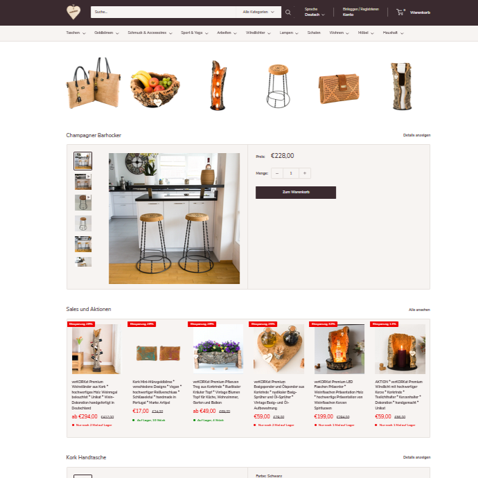 Onlineshop in neuem Design