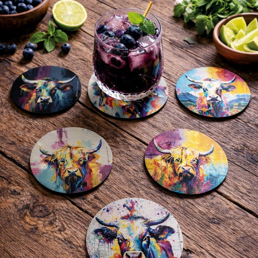 Kuhle Glas-Untersetzer aus Alu