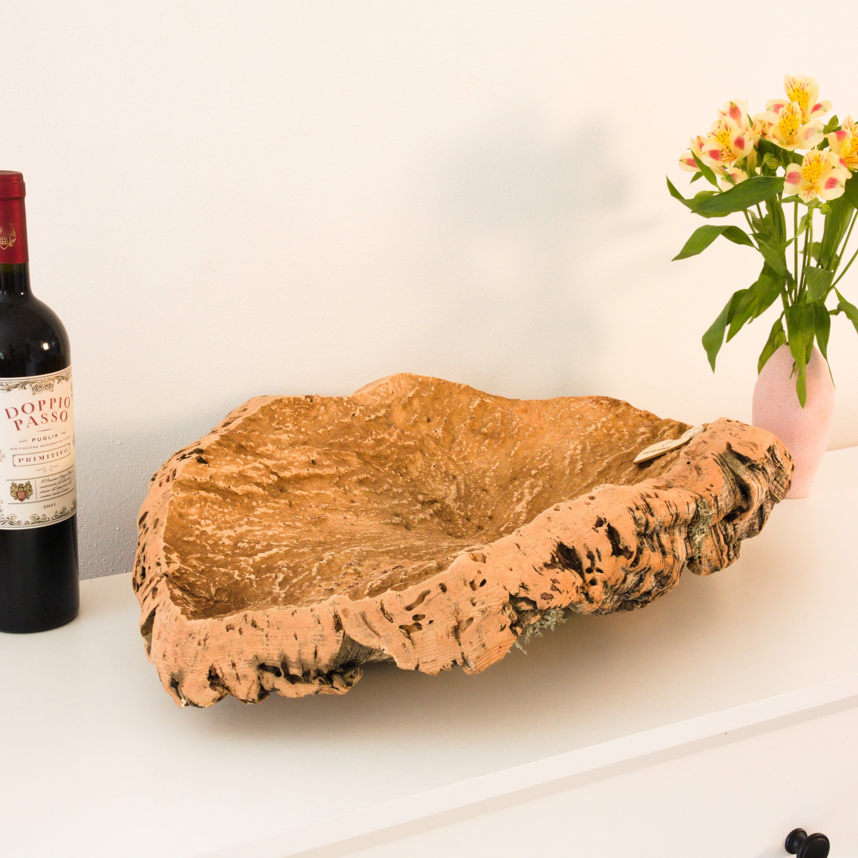 verKORKst premium fruit bowl made of cork bark * bread basket fruit basket decorative kitchen * rustic decoration * high-quality cork bowl