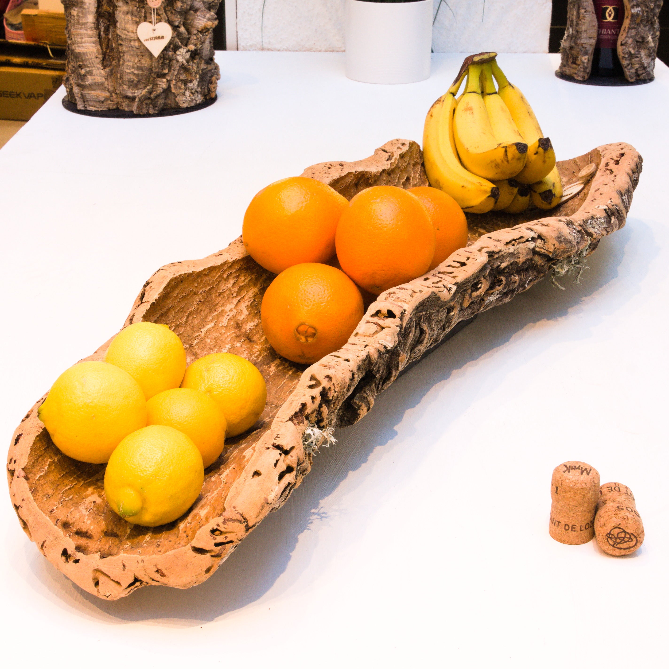 XL verKORKst Premium Obstschale aus Korkrinde * Brotkorb Obstkorb Deko Küche * rustikale Dekoration * hochwertige Korkschale
