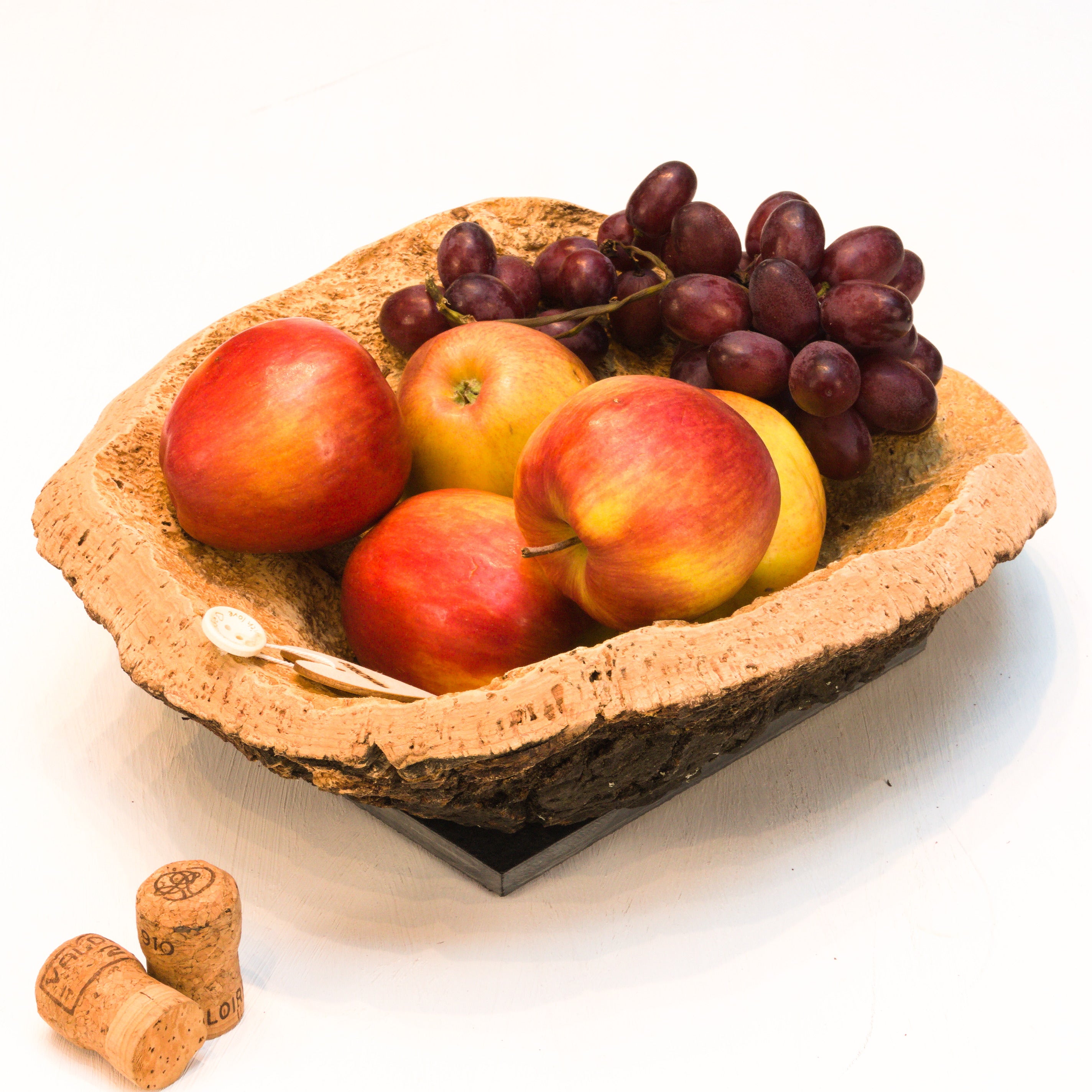 verKORKst premium fruit bowl made of cork bark * bread basket fruit basket decorative kitchen * rustic decoration * high-quality cork bowl