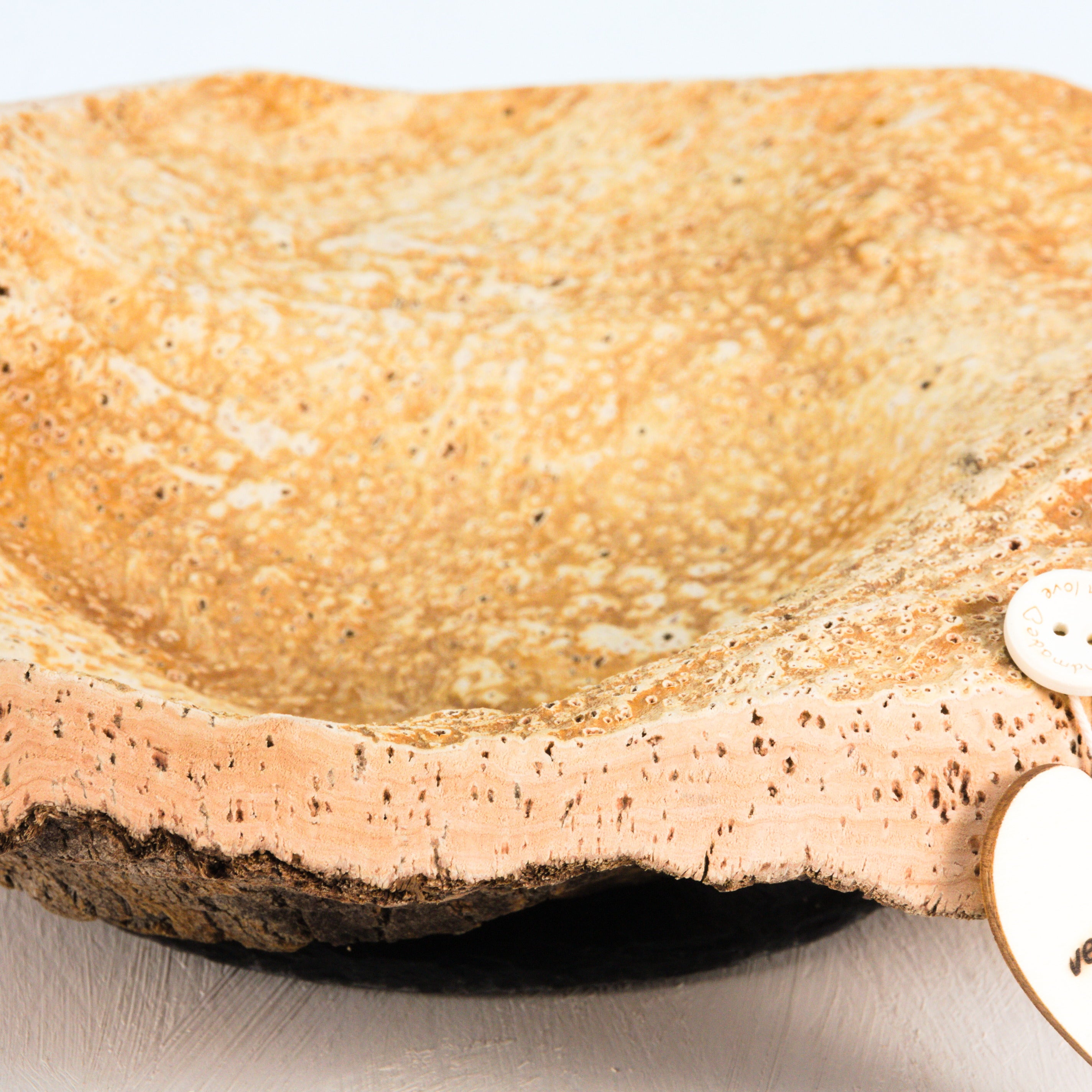 verKORKst premium fruit bowl made of cork bark * bread basket fruit basket decorative kitchen * rustic decoration * high-quality cork bowl