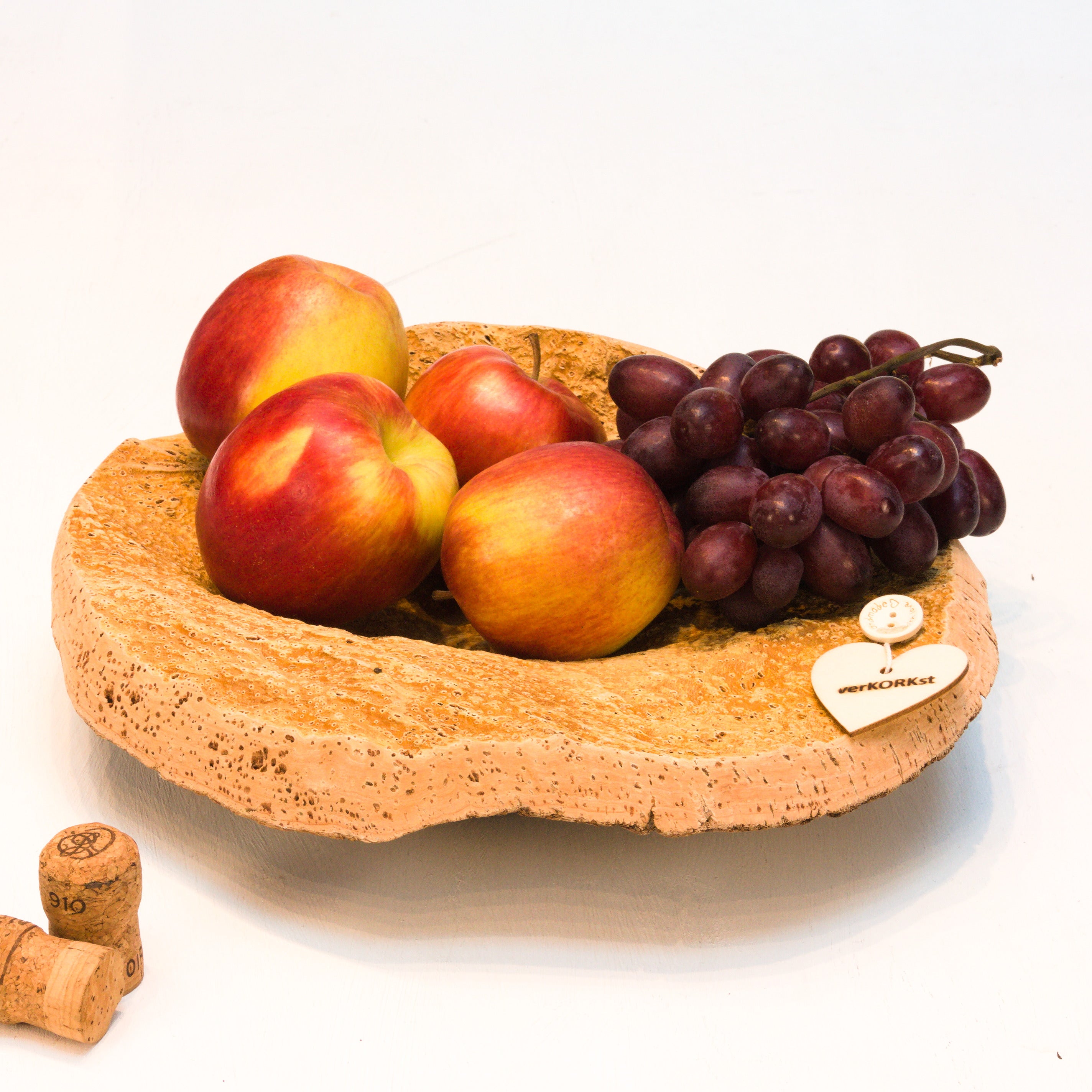 verKORKst premium fruit bowl made of cork bark * bread basket fruit basket decorative kitchen * rustic decoration * high-quality cork bowl