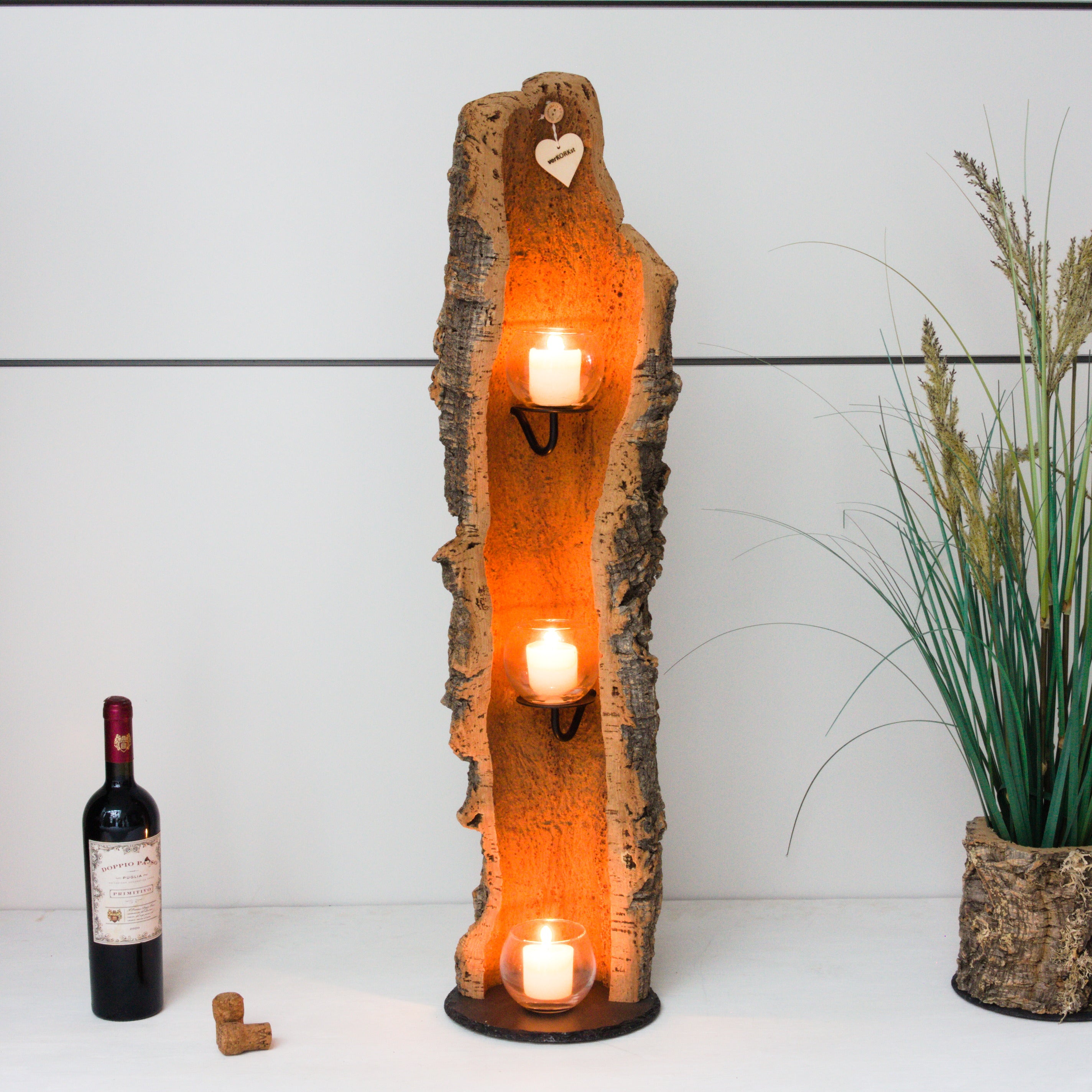 verKORKst premium lantern made of cork * tea light holder candle holder * rustic decoration * high-quality decoration kitchen living room terrace