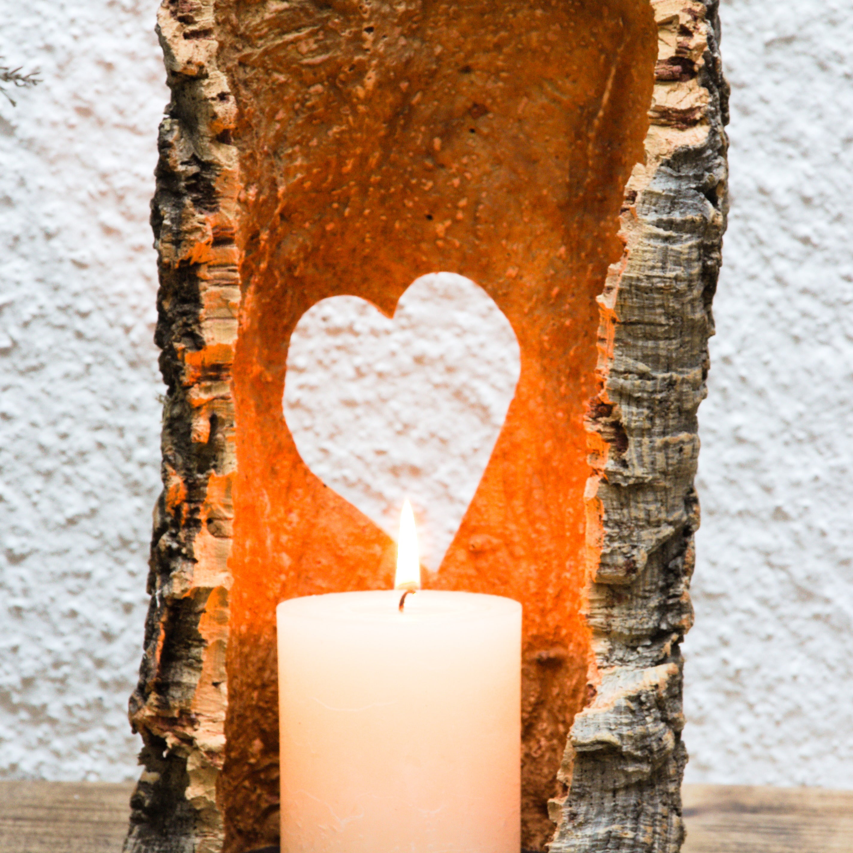 VERKORKst premium lantern with heart cutout made of cork * tea light holder candle holder * rustic decoration * presentation candles