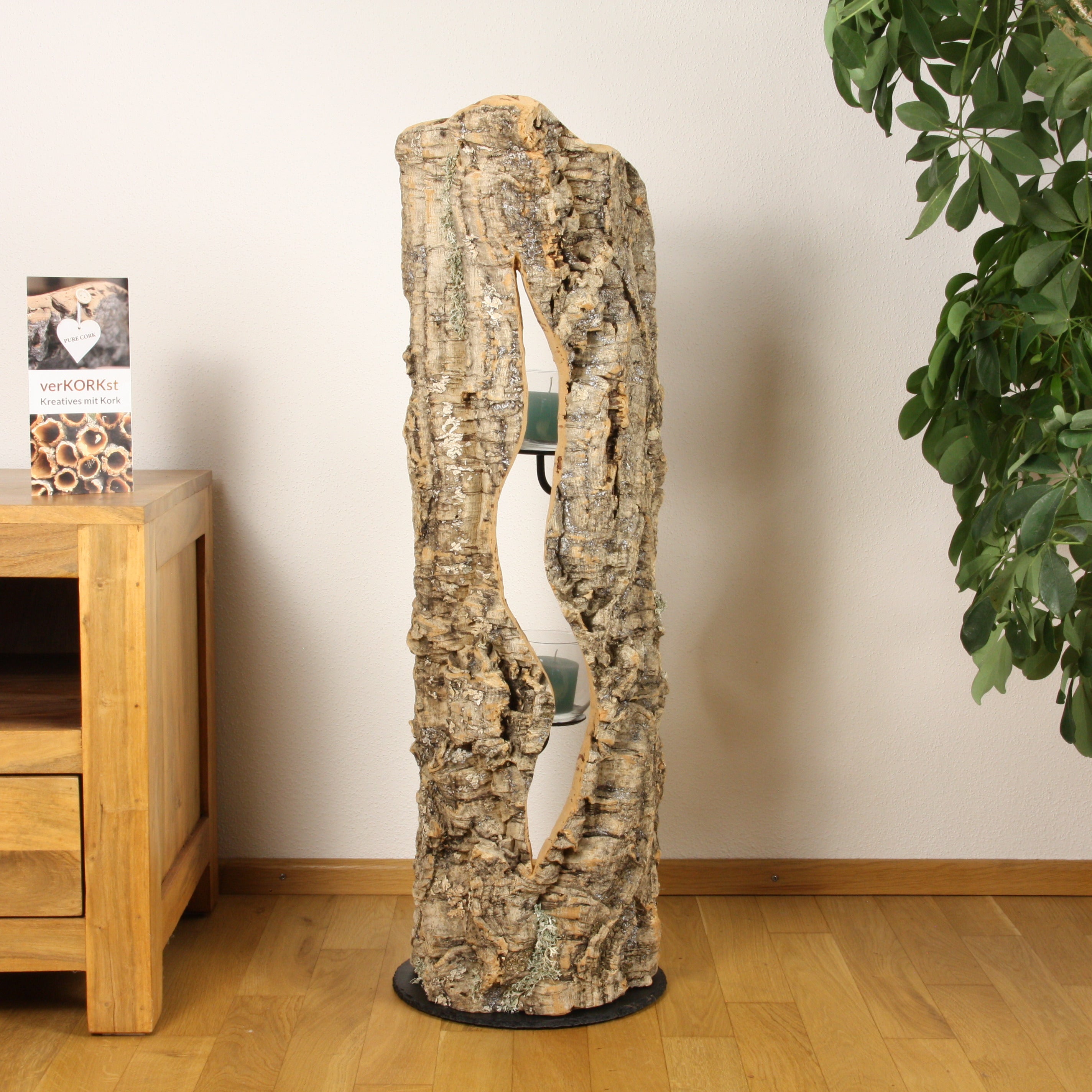 verKORKst Premium Windlicht aus Kork * Teelichthalter Kerzenhalter * rustikale Dekoration * hochwertige Deko Küche Wohnzimmer Terrasse