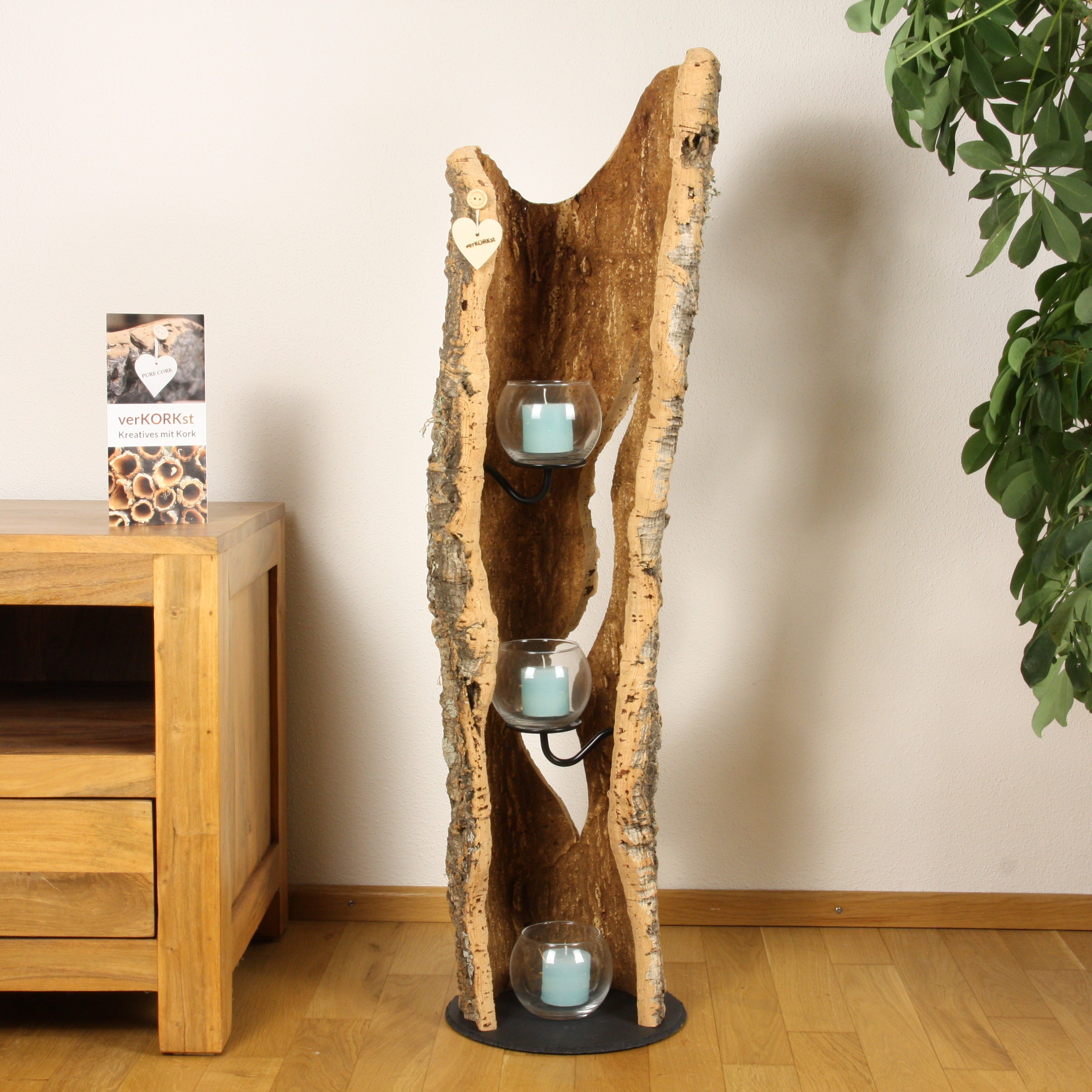 verKORKst Premium Windlicht aus Kork * Teelichthalter Kerzenhalter * rustikale Dekoration * hochwertige Deko Küche Wohnzimmer Terrasse