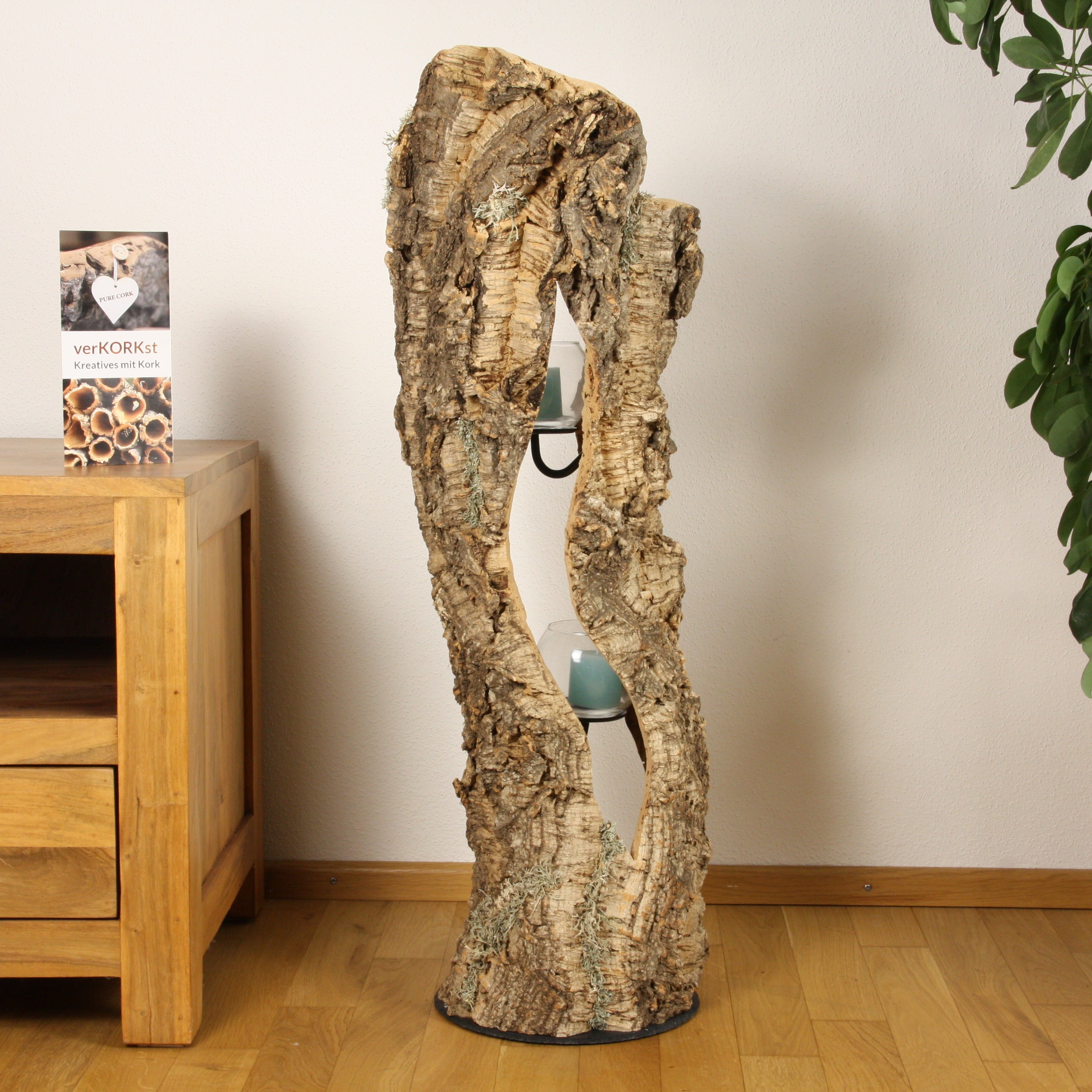 verKORKst Premium Windlicht aus Kork * Teelichthalter Kerzenhalter * rustikale Dekoration * hochwertige Deko Küche Wohnzimmer Terrasse