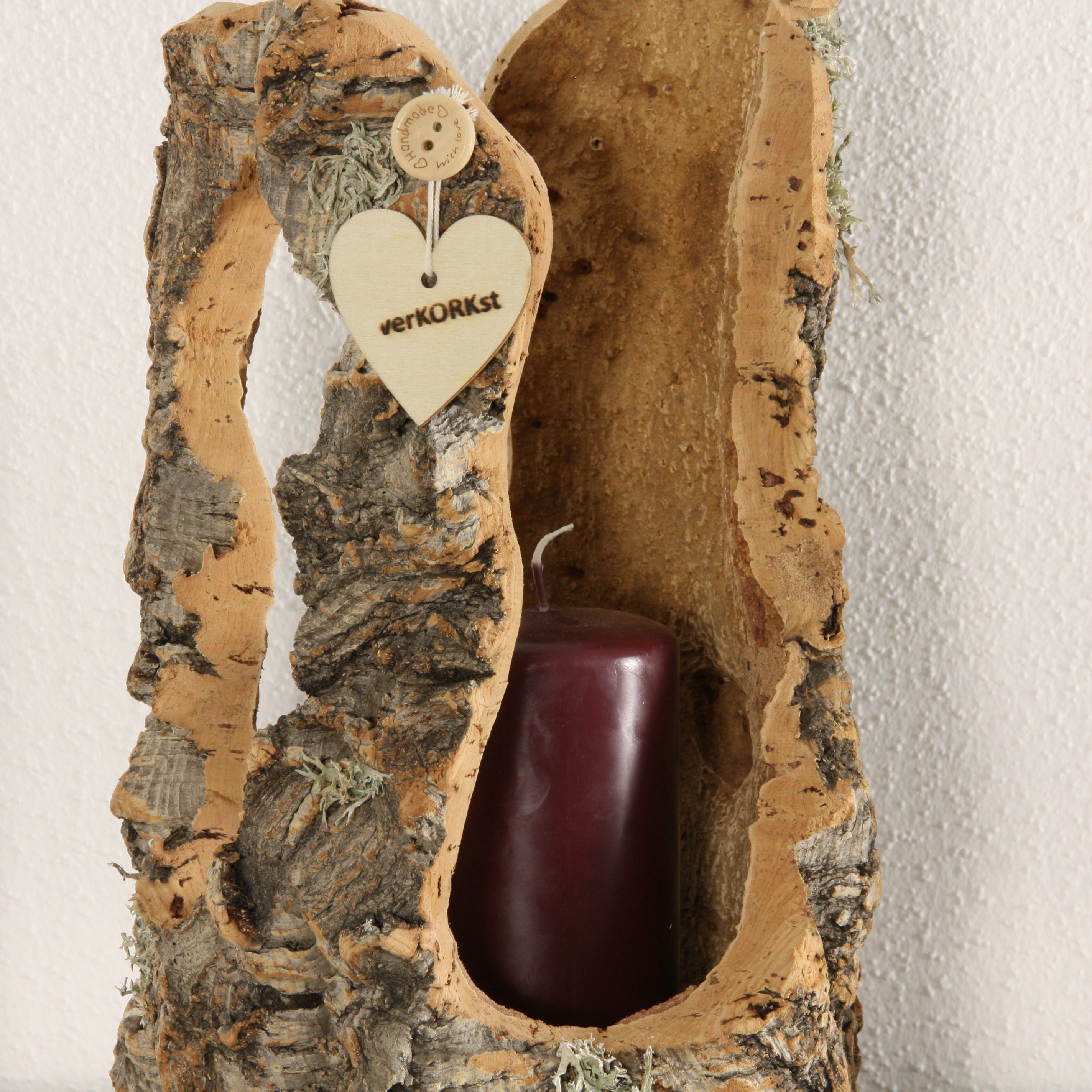 verKORKst Premium Windlicht und Tischlampe aus Korkrinde * Tischleuchte * Teelichthalter Kerzenhalter * rustikale Dekoration * handmade * Unikat