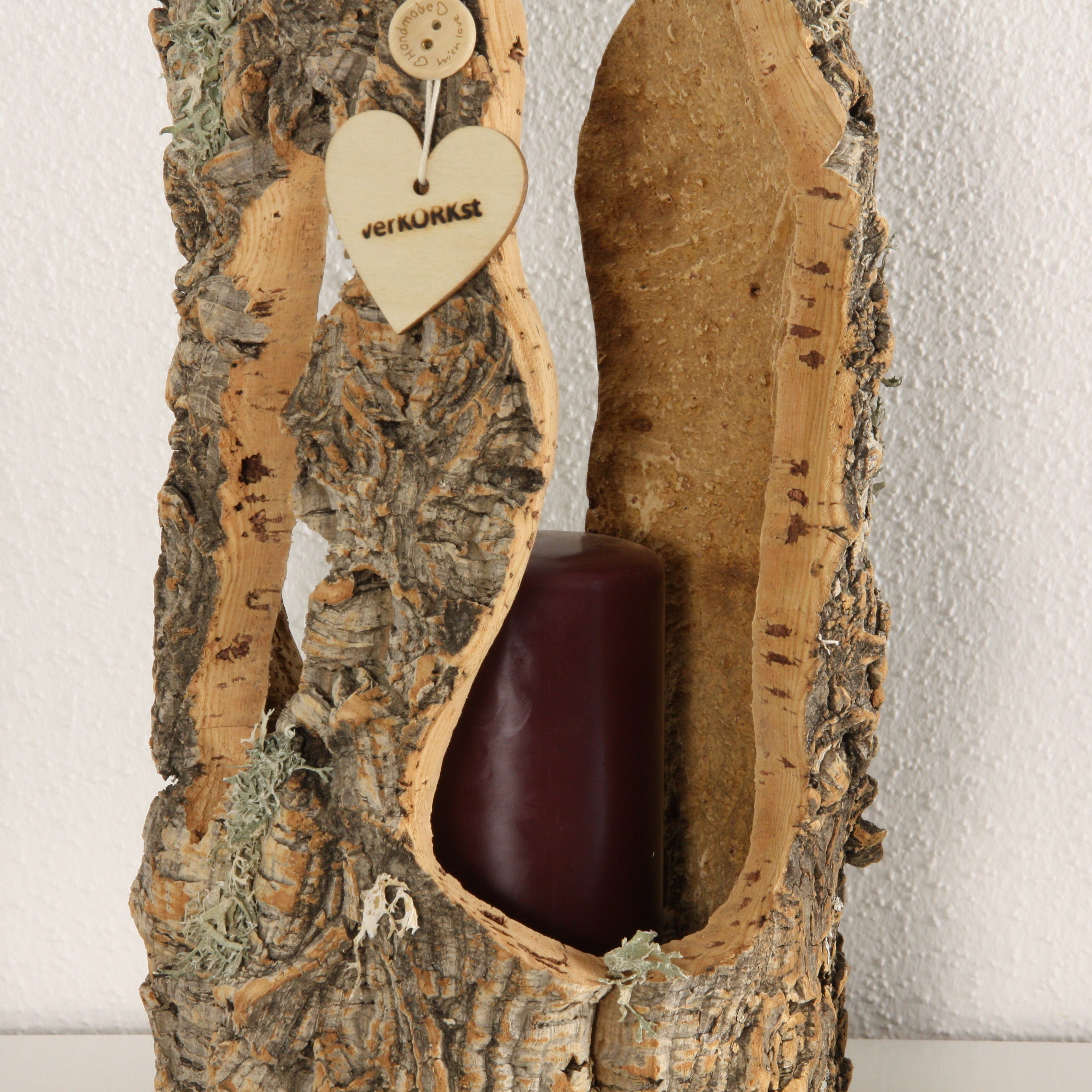 verKORKst Premium Windlicht und Tischlampe aus Korkrinde * Tischleuchte * Teelichthalter Kerzenhalter * rustikale Dekoration * handmade * Unikat