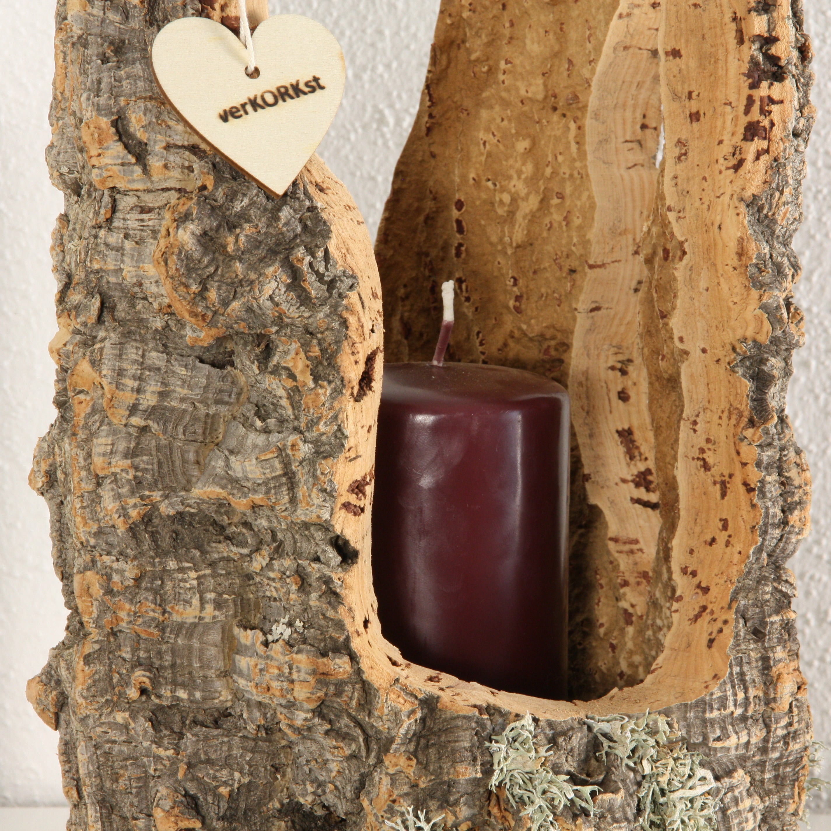 verKORKst Premium Windlicht und Tischlampe aus Korkrinde * Tischleuchte * Teelichthalter Kerzenhalter * rustikale Dekoration * handmade * Unikat