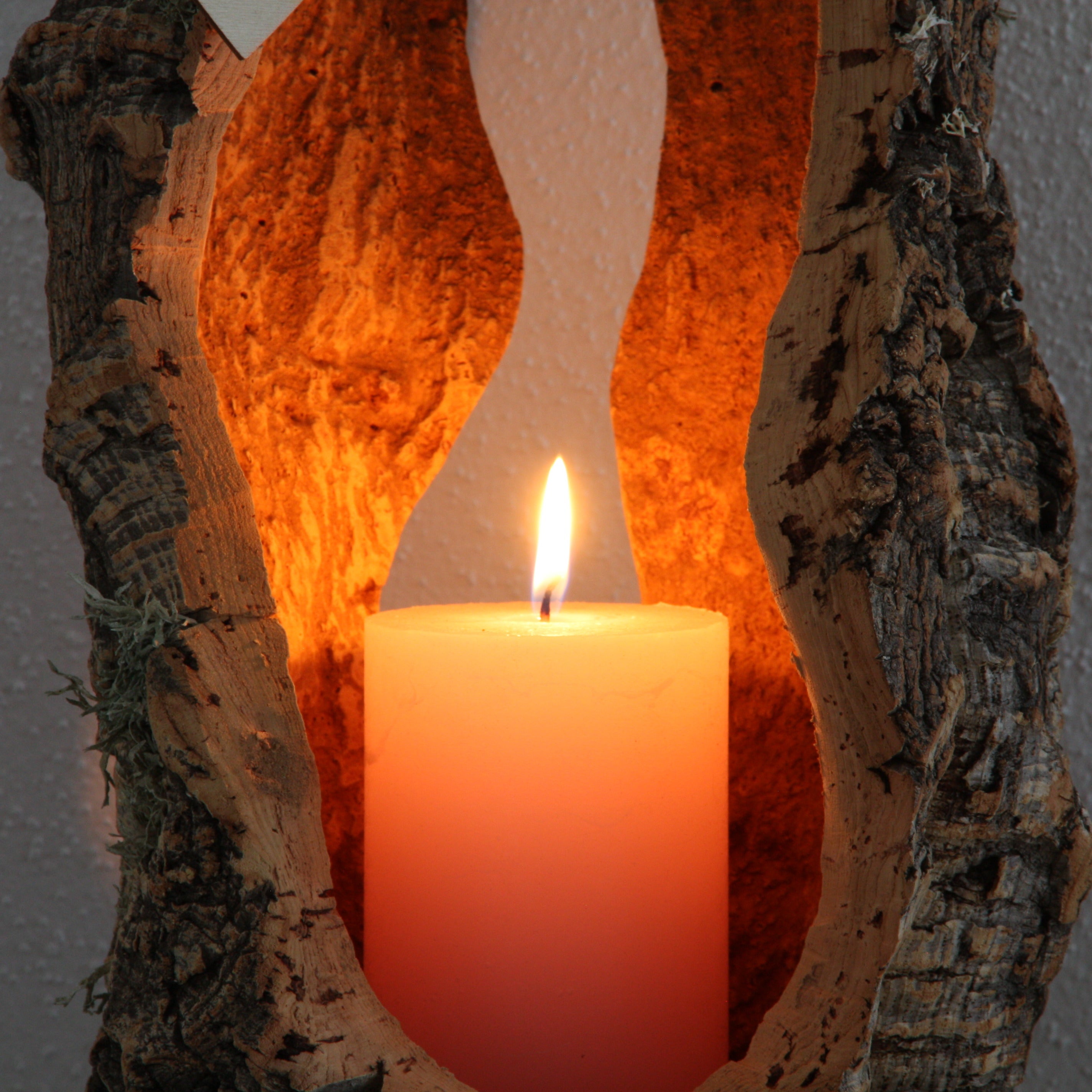 verKORKst Premium Windlicht und Tischlampe aus Korkrinde * Tischleuchte * Teelichthalter Kerzenhalter * rustikale Dekoration * handmade * Unikat