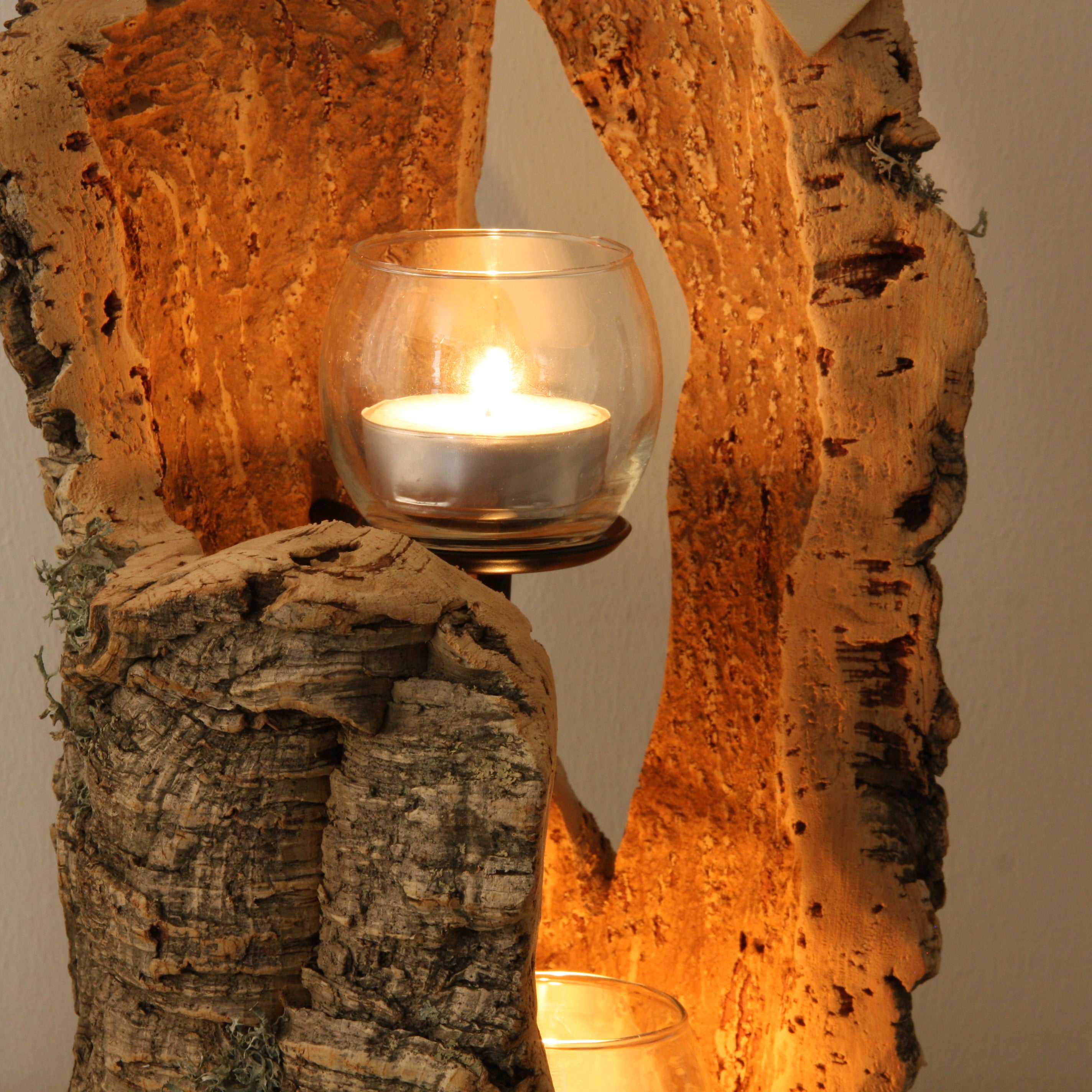 verKORKst Premium Windlicht aus Kork * Teelichthalter Kerzenhalter * rustikale Dekoration * hochwertige Deko Küche Wohnzimmer Terrasse