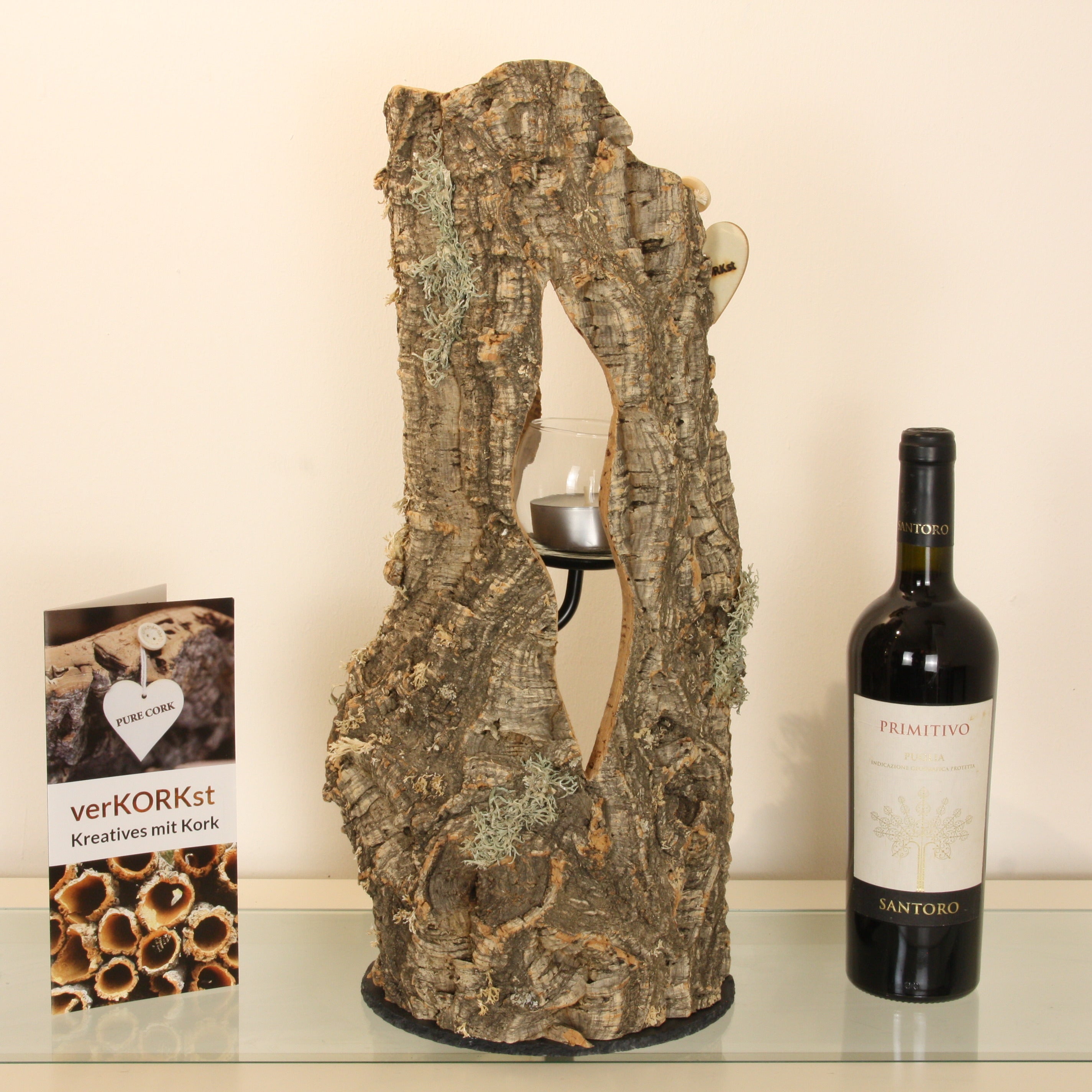 verKORKst Premium Windlicht aus Kork * Teelichthalter Kerzenhalter * rustikale Dekoration * hochwertige Deko Küche Wohnzimmer Terrasse