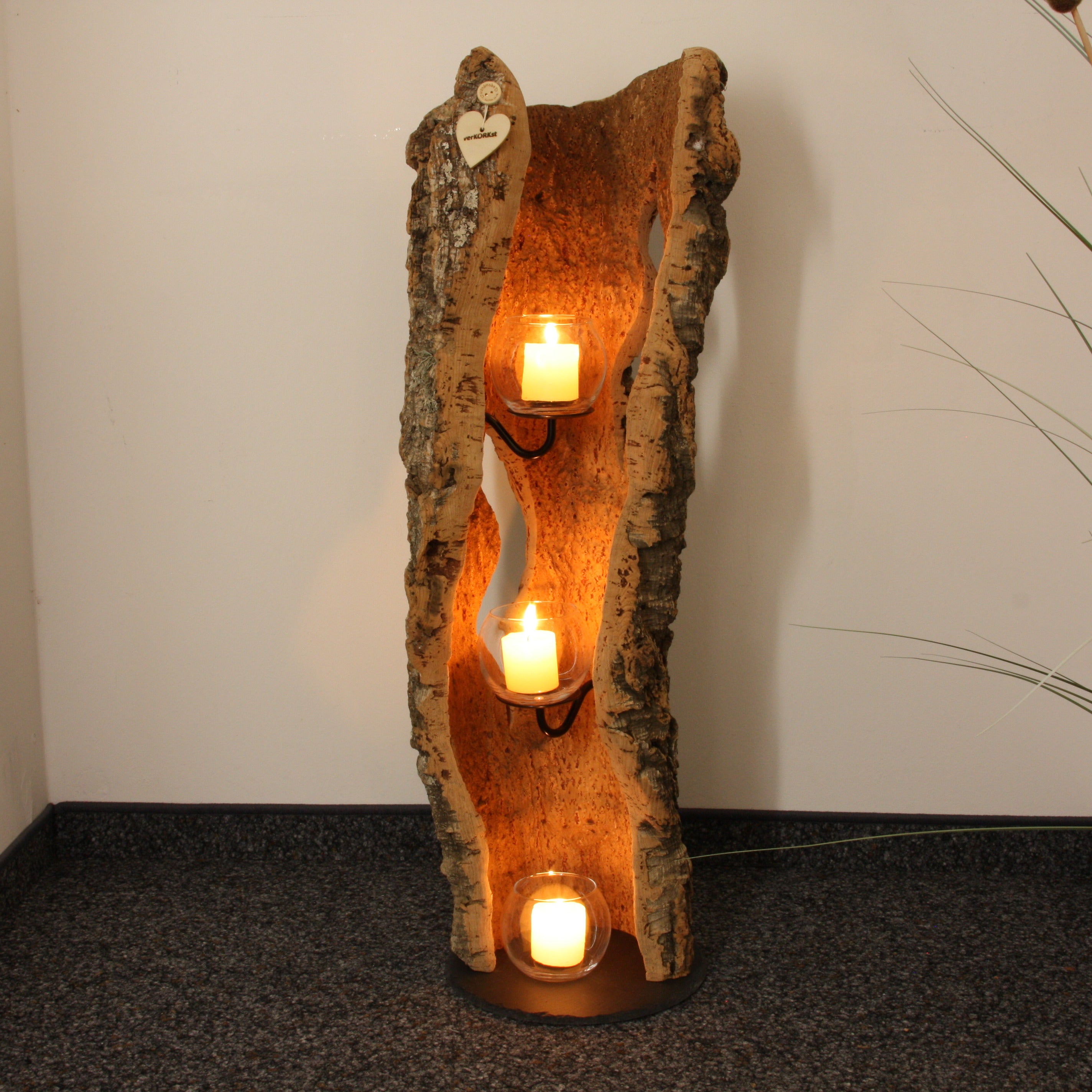 verKORKst Premium Windlicht aus Kork * Teelichthalter Kerzenhalter * rustikale Dekoration * hochwertige Deko Küche Wohnzimmer Terrasse