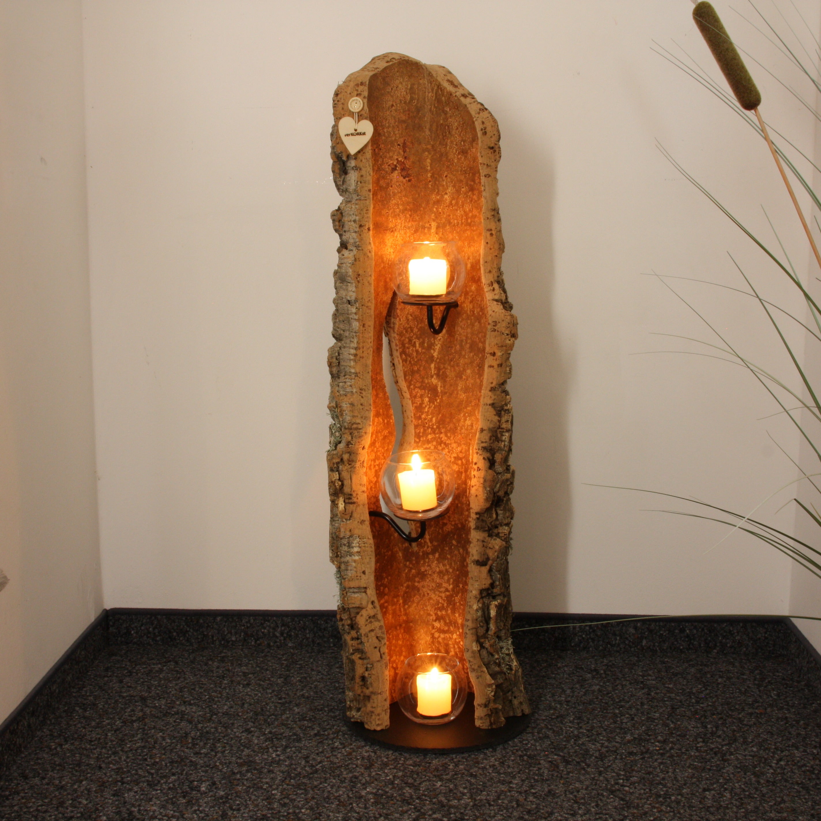 verKORKst Premium Windlicht aus Kork * Teelichthalter Kerzenhalter * rustikale Dekoration * hochwertige Deko Küche Wohnzimmer Terrasse