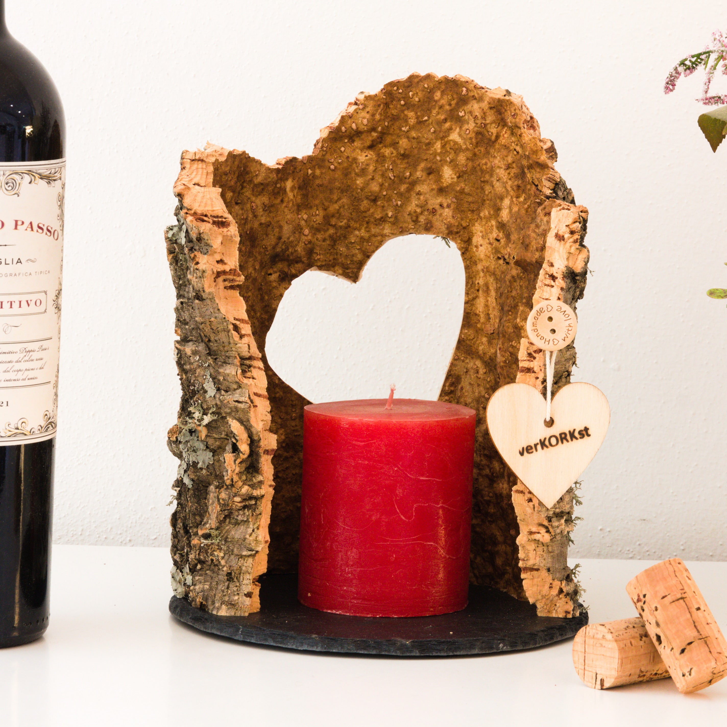 verKORKst premium cork lantern * with heart cutout * SPECIAL OFFER from EUR 46.00* candle holder * high-quality decoration for candles and wine bottles
