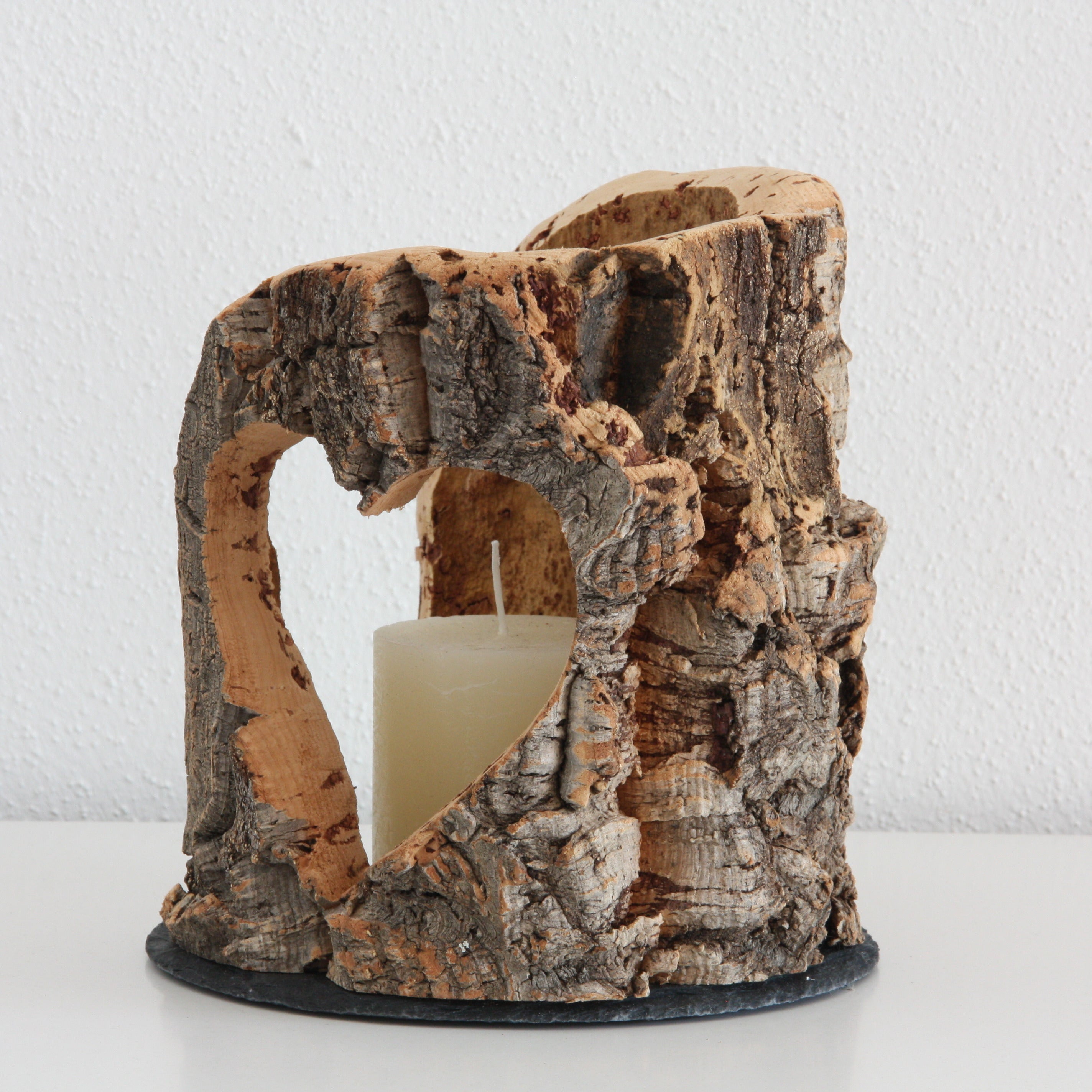 VERKORKst premium lantern with heart cutout made of cork * tea light holder candle holder * rustic decoration * presentation candles