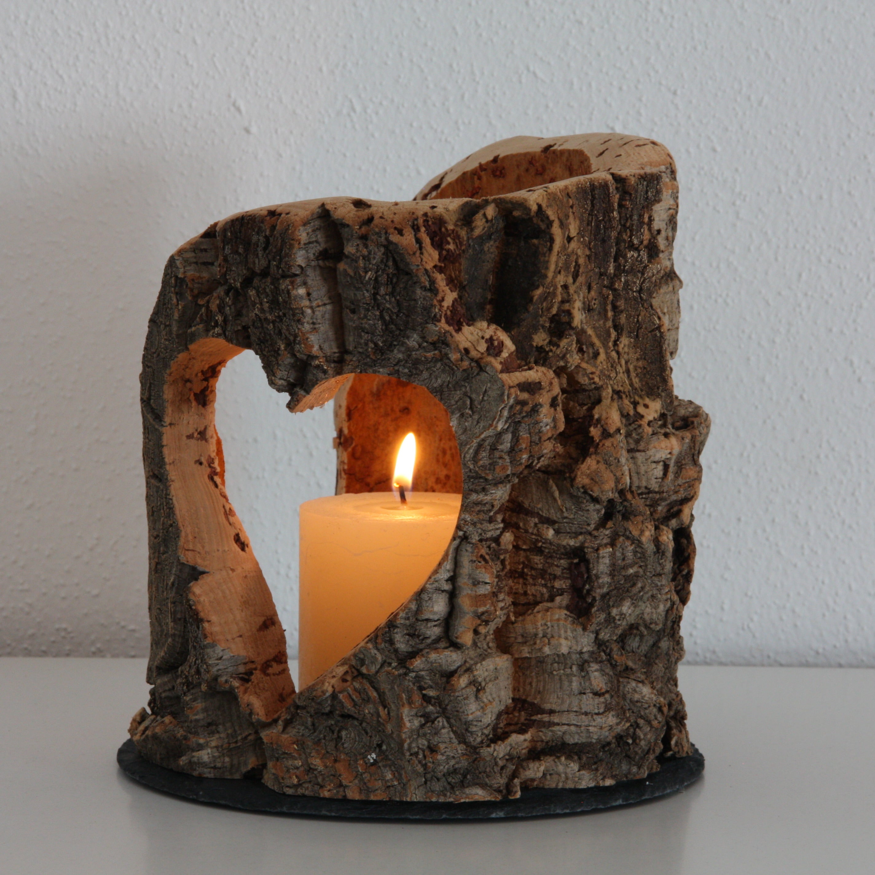 VERKORKst premium lantern with heart cutout made of cork * tea light holder candle holder * rustic decoration * presentation candles