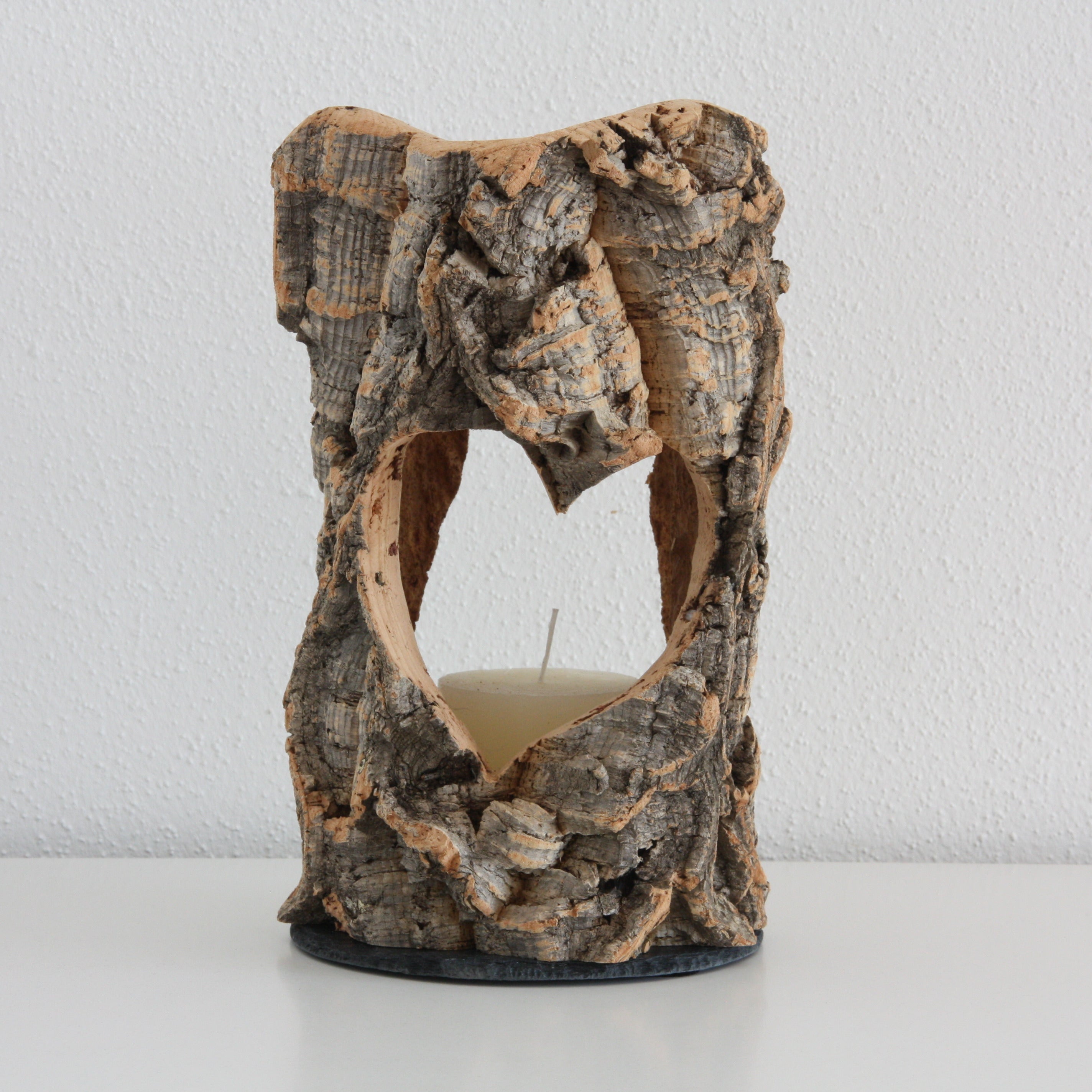 VERKORKst premium lantern with heart cutout made of cork * tea light holder candle holder * rustic decoration * presentation candles