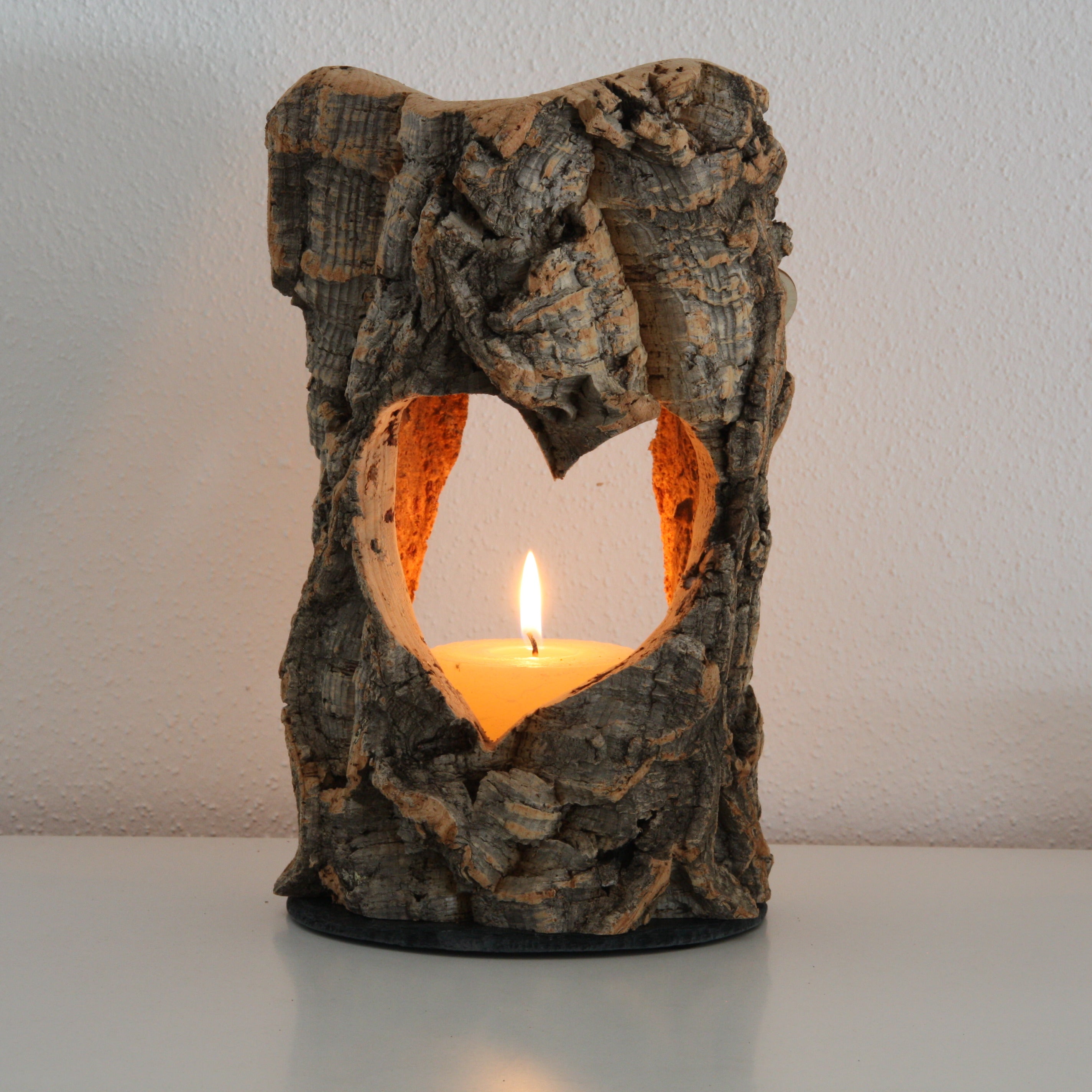 VERKORKst premium lantern with heart cutout made of cork * tea light holder candle holder * rustic decoration * presentation candles